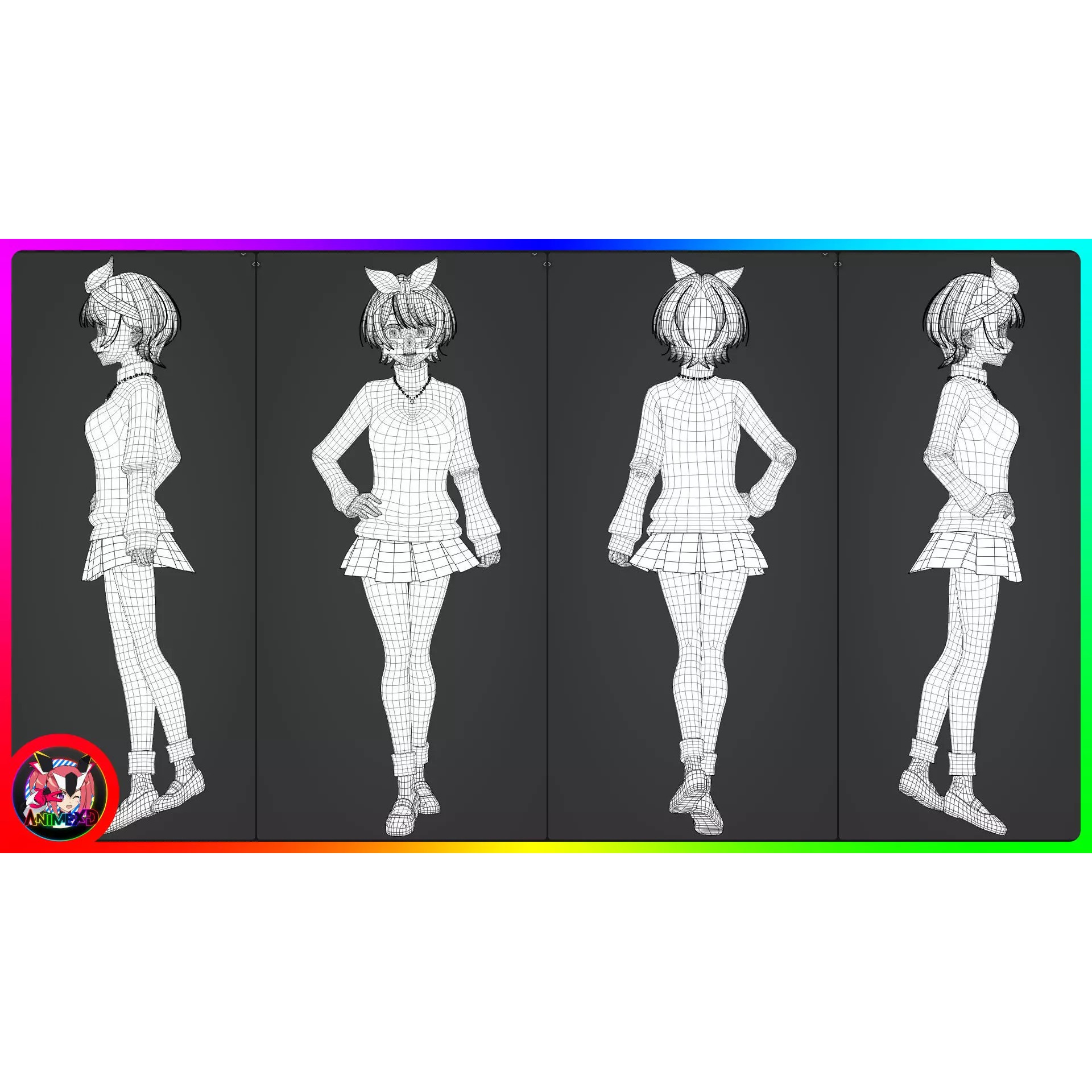 Ruka Sarashina - Rigged 3D Model - View 5