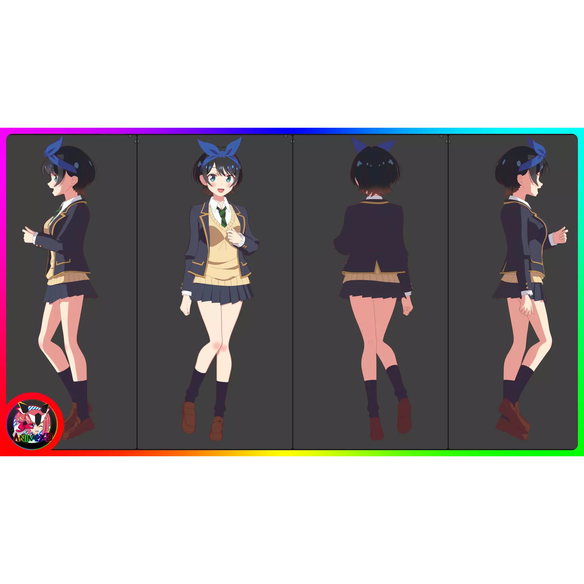 Ruka Sarashina - Rigged 3D Model - View 6