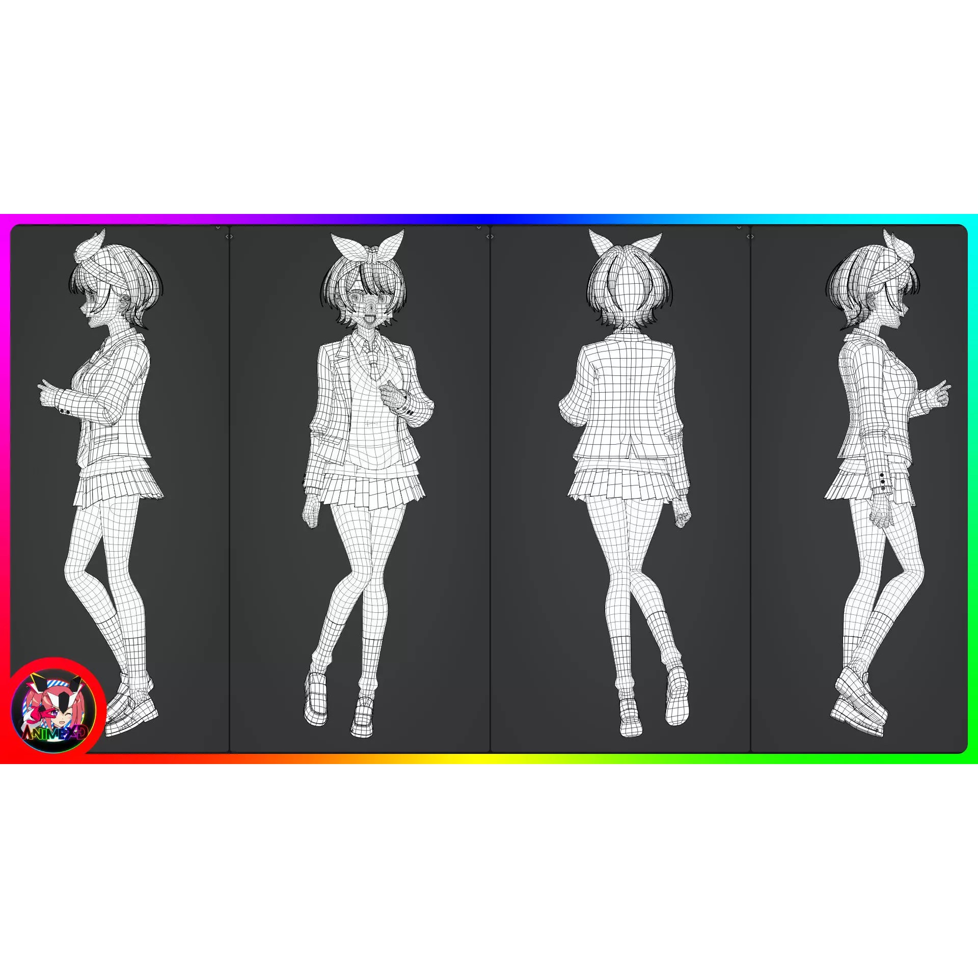 Ruka Sarashina - Rigged 3D Model - View 7