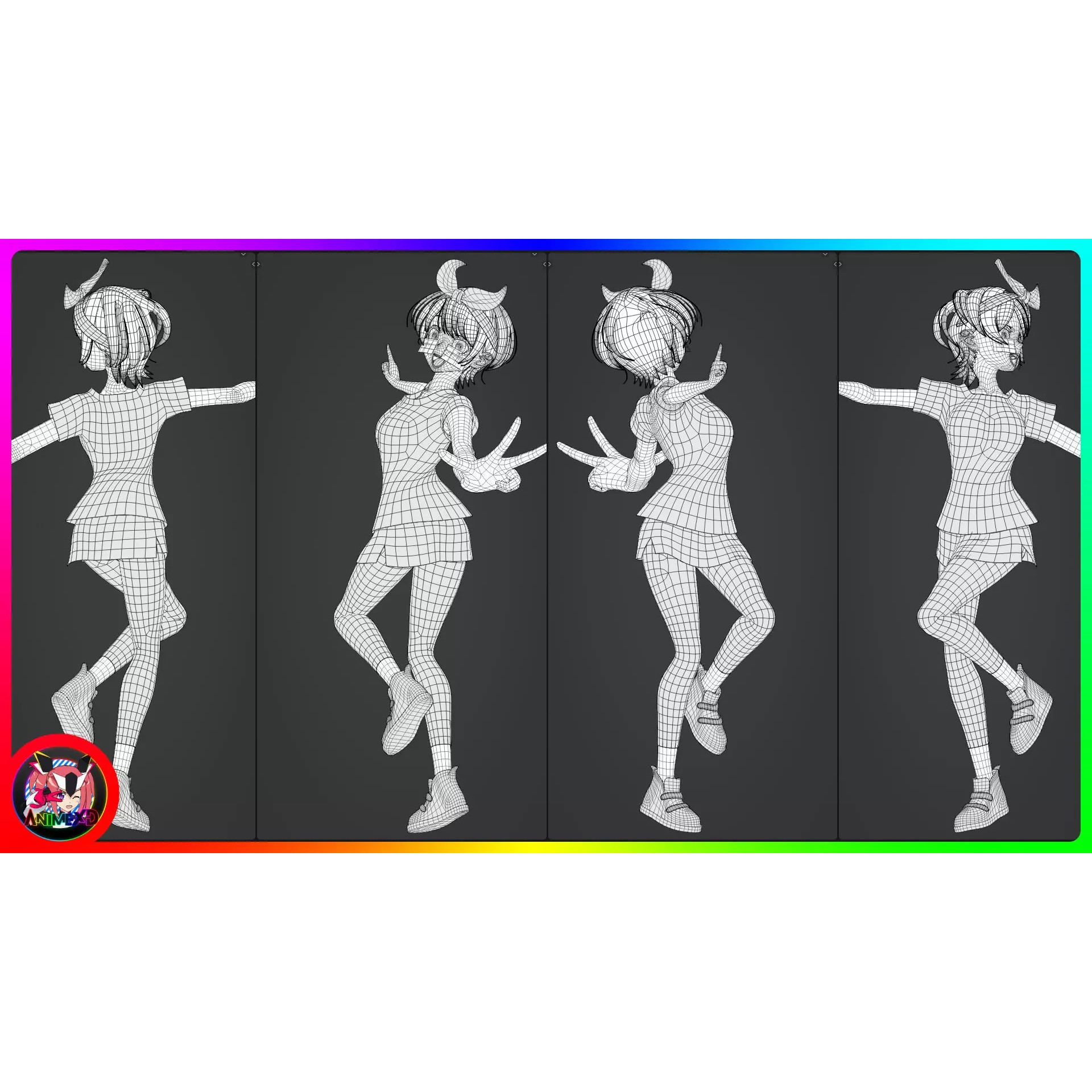 Ruka Sarashina - Rigged 3D Model - View 9