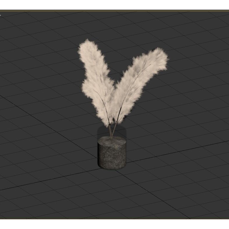 Pampas Grass 3D Model – Decorative Dry Flower for Interiors, FBX - View 8
