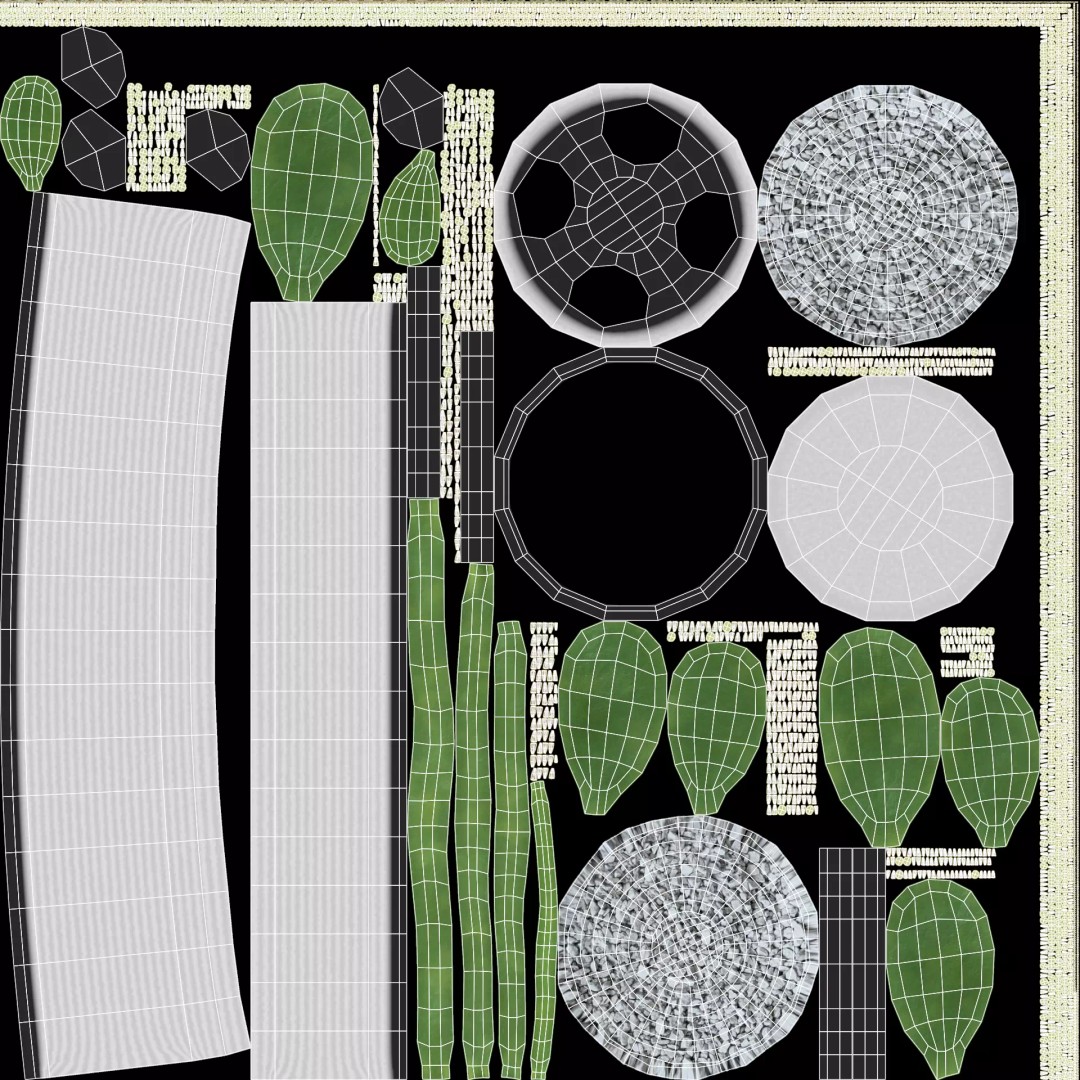 Opuntia Cactus 3D Model – Low Poly Plant in Modern Pot, Blender - View 8