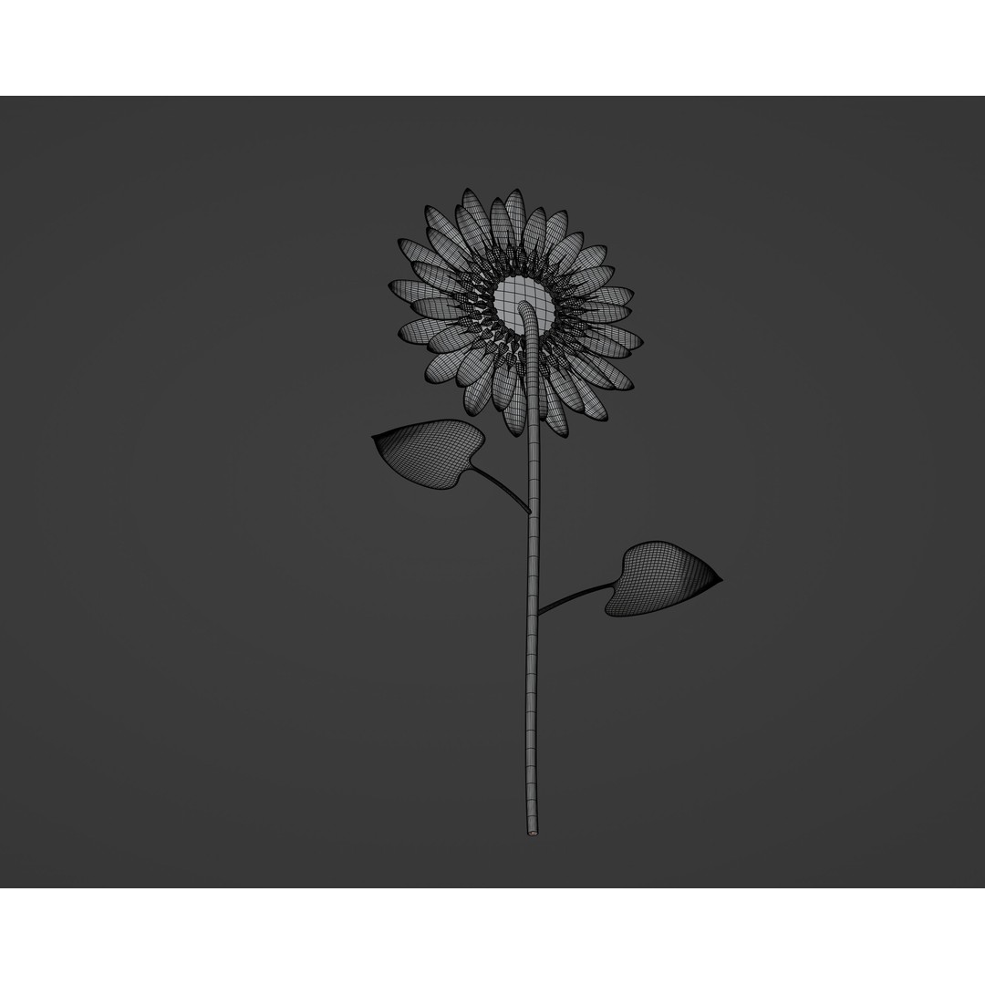Sunflower 3D Model – High Poly PBR Plant Asset, FBX, OBJ