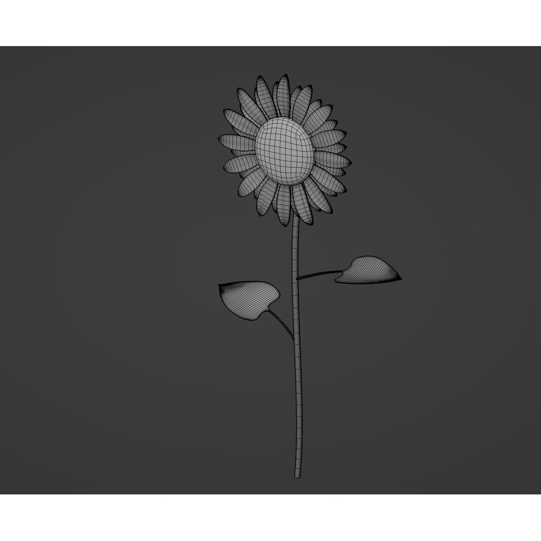 Sunflower 3D Model – High Poly PBR Plant Asset, FBX, OBJ - View 16