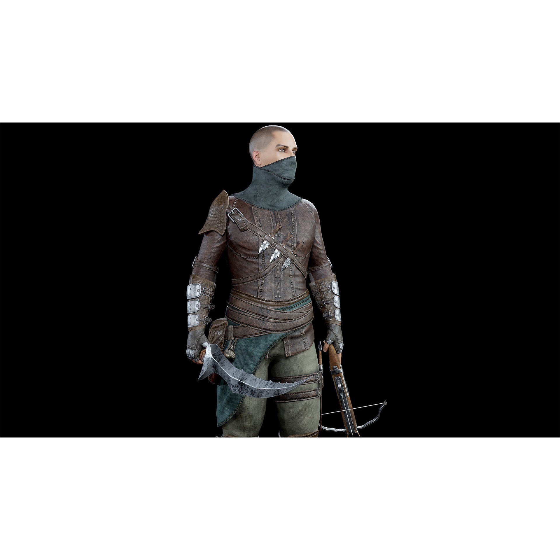 Assassin - Low-Poly Game-Ready 3D Model - View 12