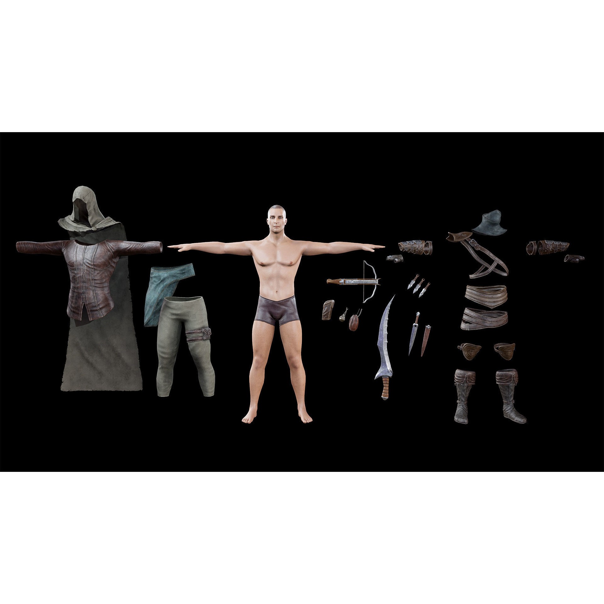 Assassin - Low-Poly Game-Ready 3D Model - View 16