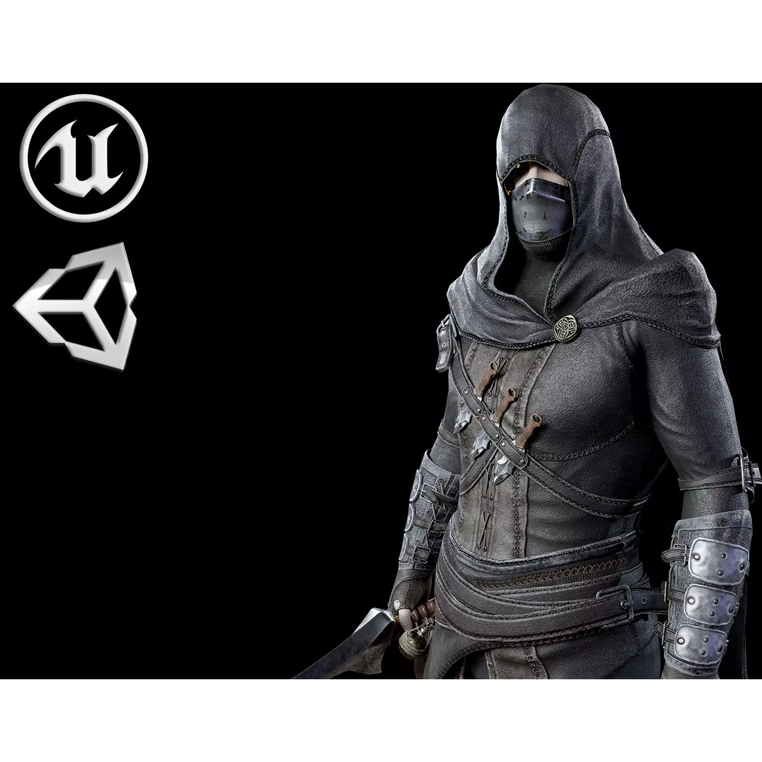 Assassin - Low-Poly Game-Ready 3D Model - View 2