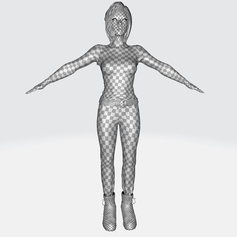 Modern Female Character - Low-Poly Game-Ready 3D Model