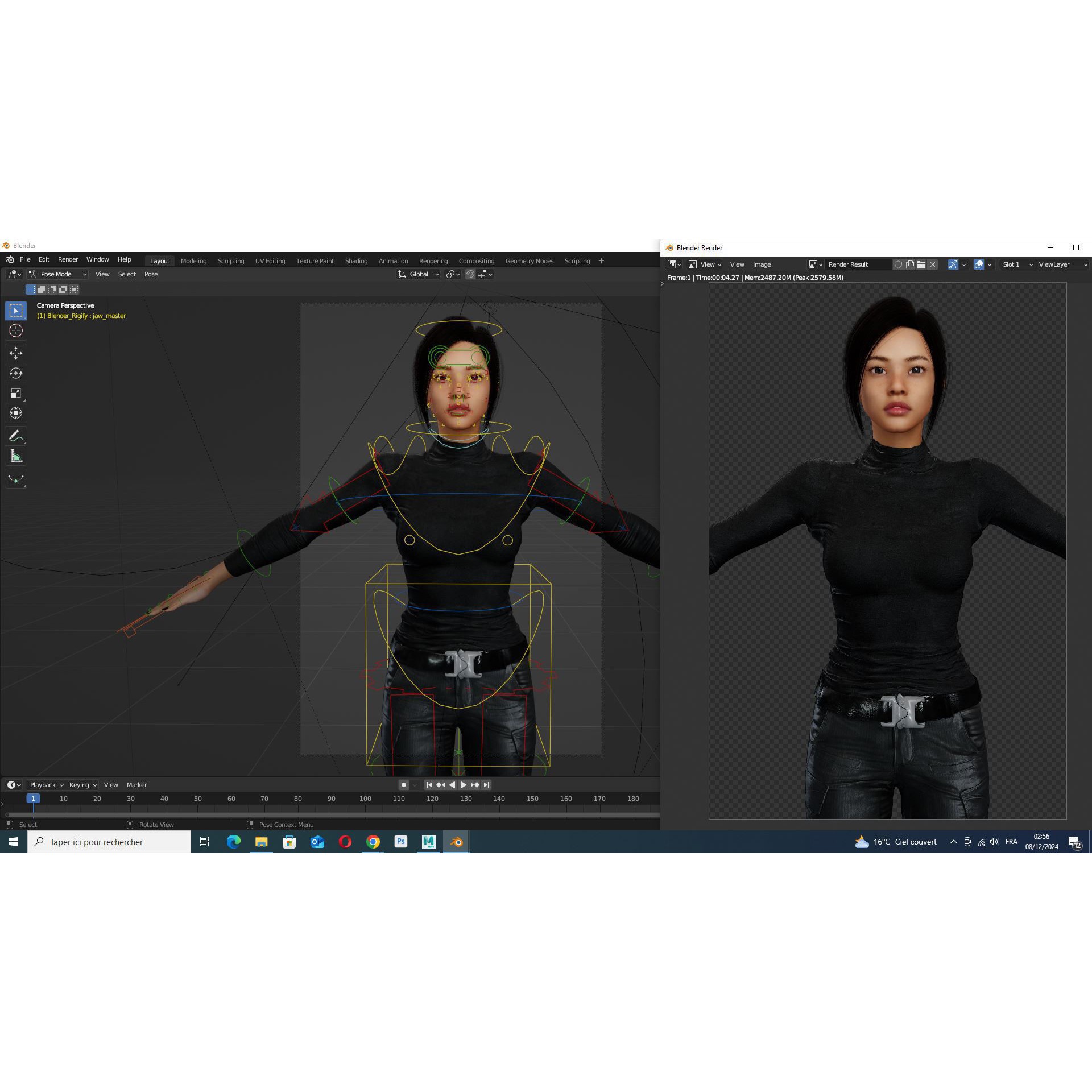 Modern Female Character - Low-Poly Game-Ready 3D Model - View 16