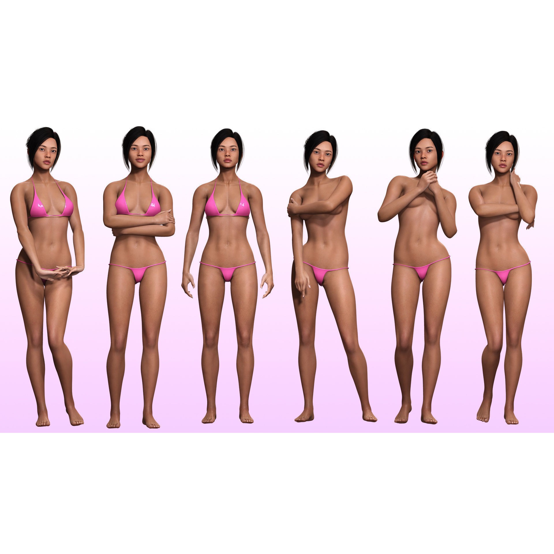 Modern Female Character - Low-Poly Game-Ready 3D Model - View 5