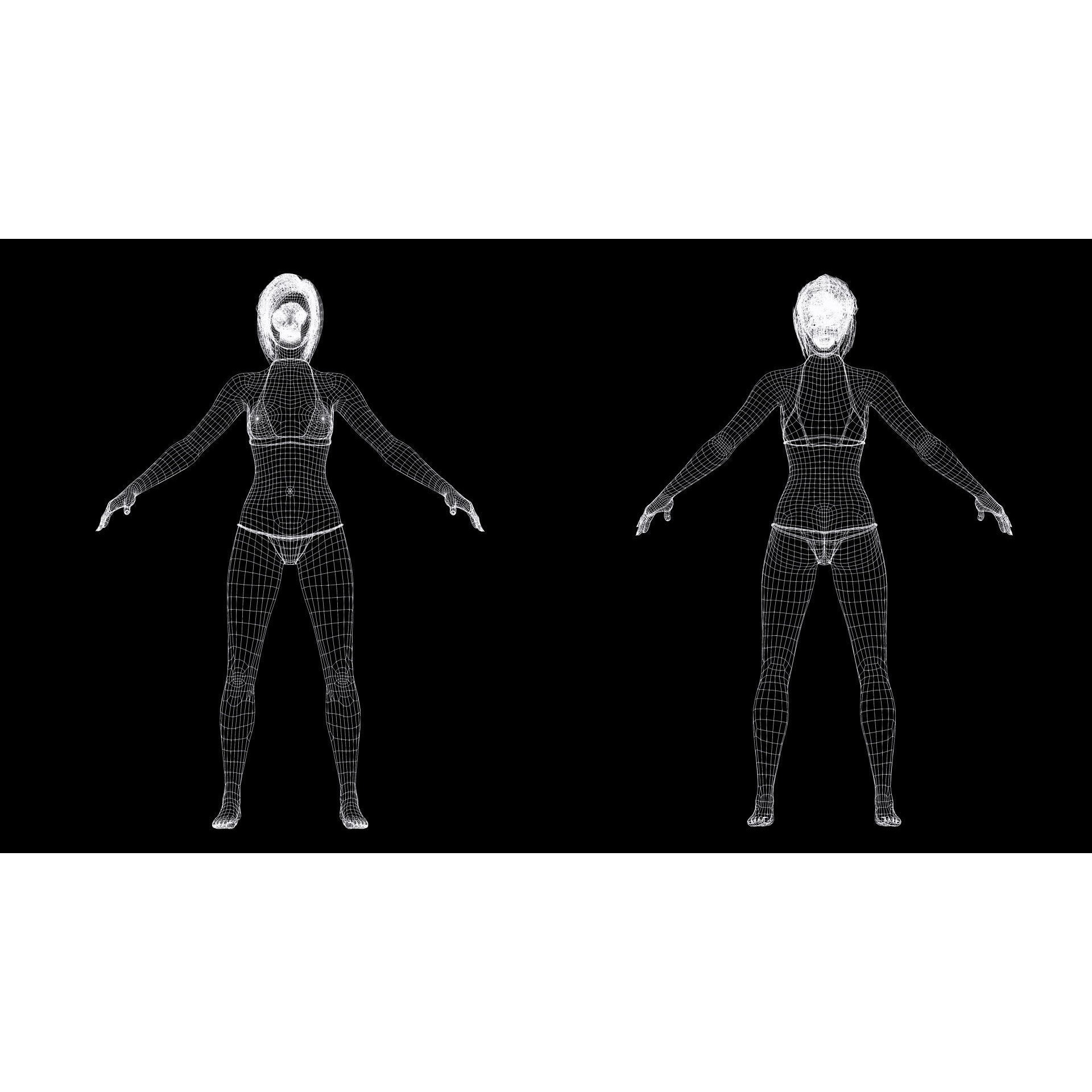 Modern Female Character - Low-Poly Game-Ready 3D Model - View 9