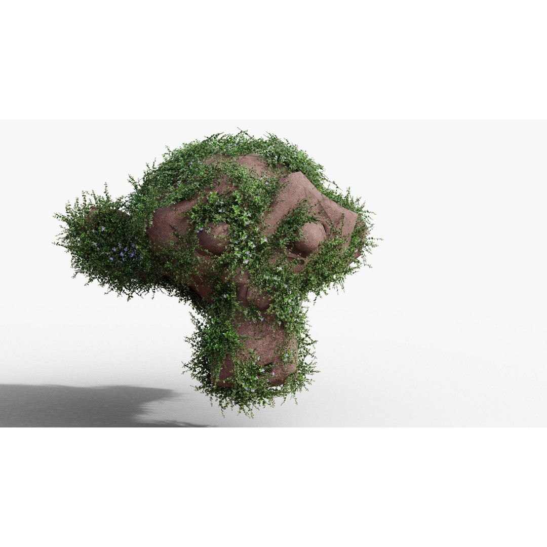 Vinca Minor 3D Model – Low Poly Ground Cover Plant, Blender - View 10