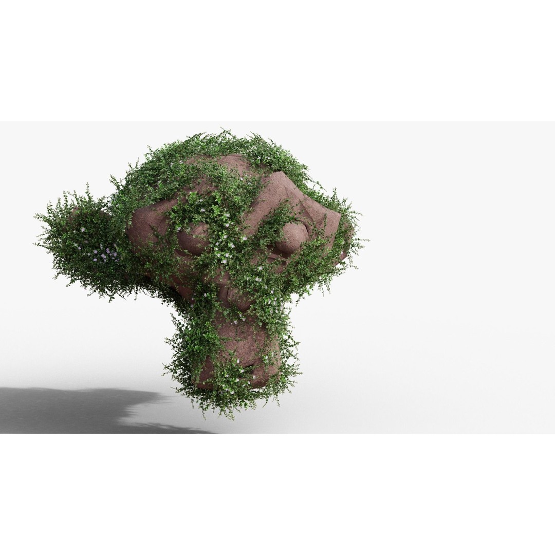 Vinca Minor 3D Model – Low Poly Ground Cover Plant, Blender - View 16