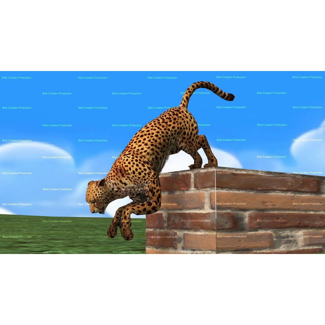 Cheetah 3D Model – Low Poly Rigged Animated Character, FBX - View 14