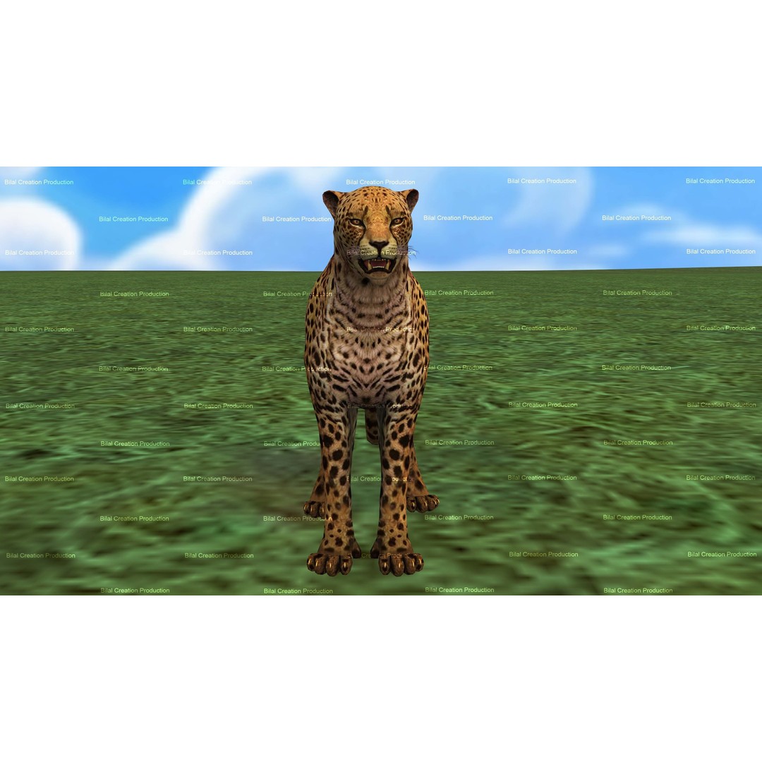 Cheetah 3D Model – Low Poly Rigged Animated Character, FBX - View 3