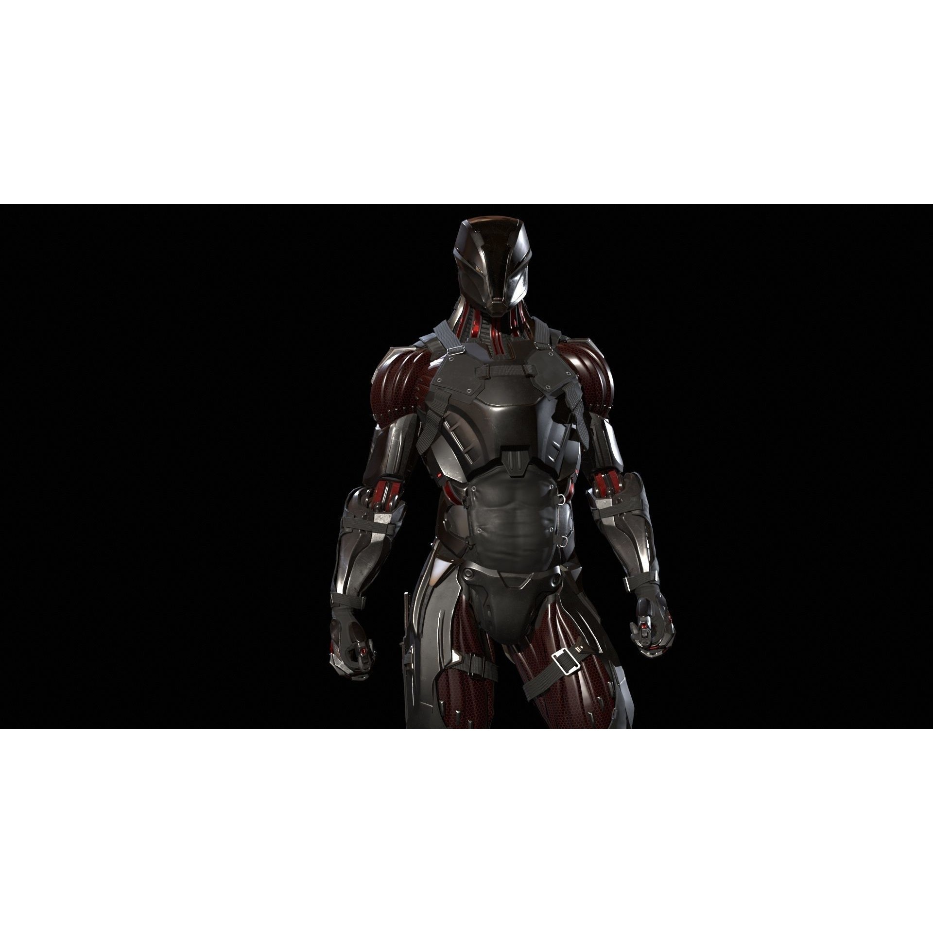 CyberNinja - Low-Poly Game-Ready 3D Model - View 10