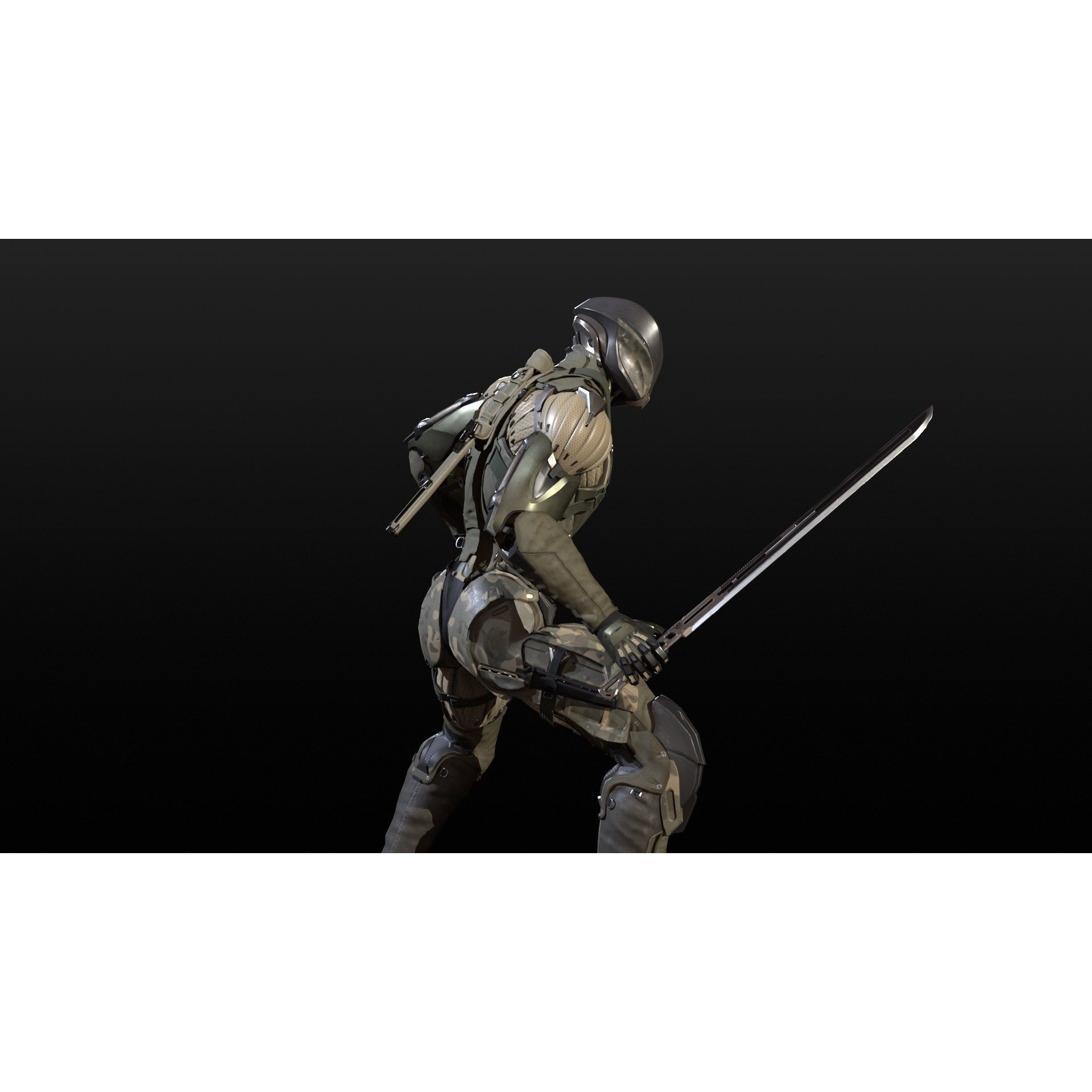 CyberNinja - Low-Poly Game-Ready 3D Model - View 11