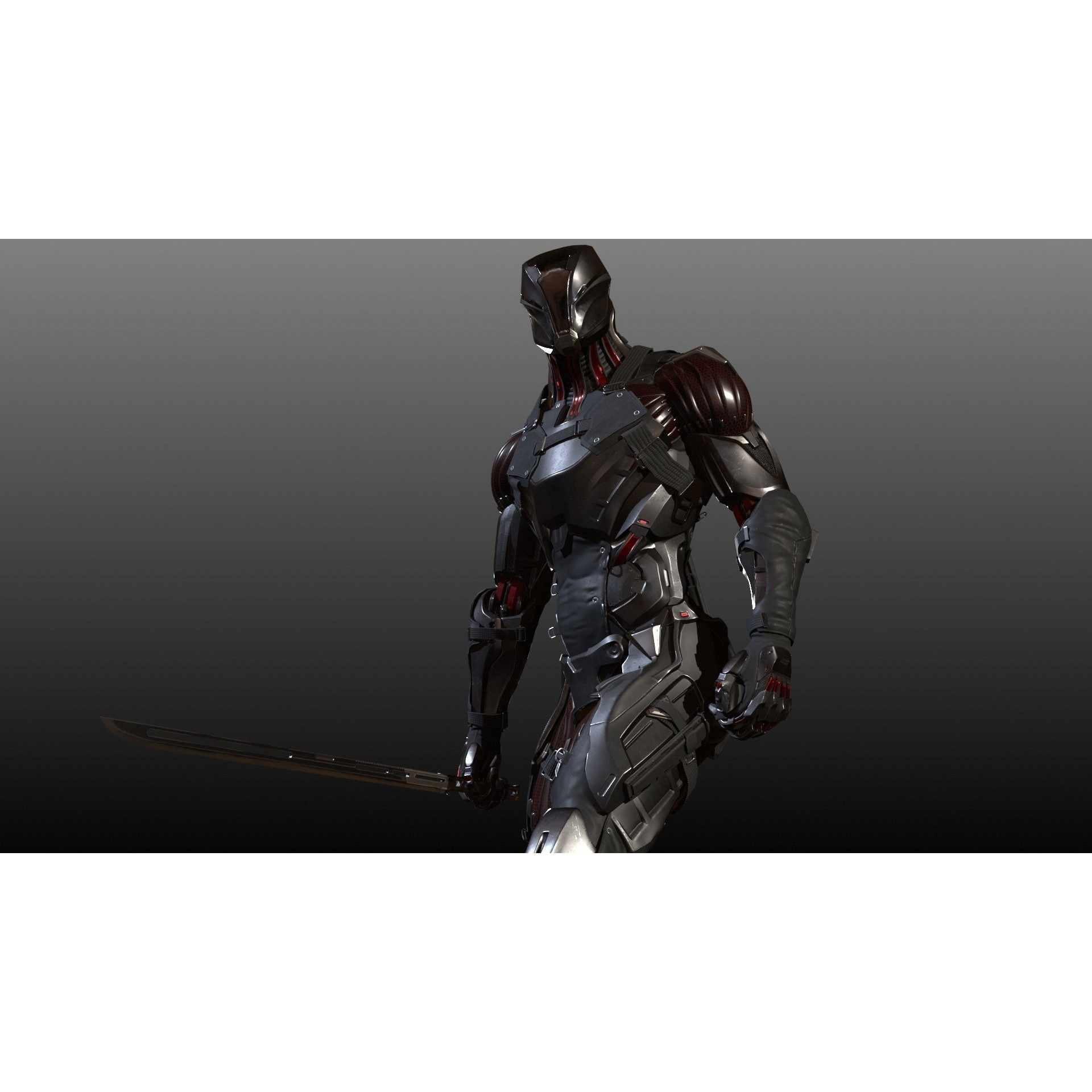 CyberNinja - Low-Poly Game-Ready 3D Model - View 12