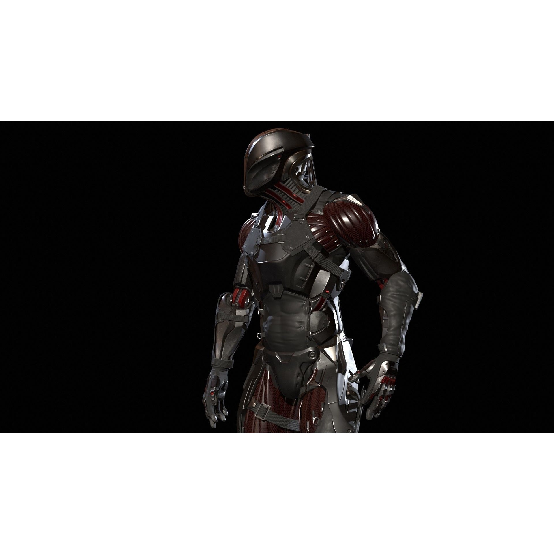 CyberNinja - Low-Poly Game-Ready 3D Model - View 14