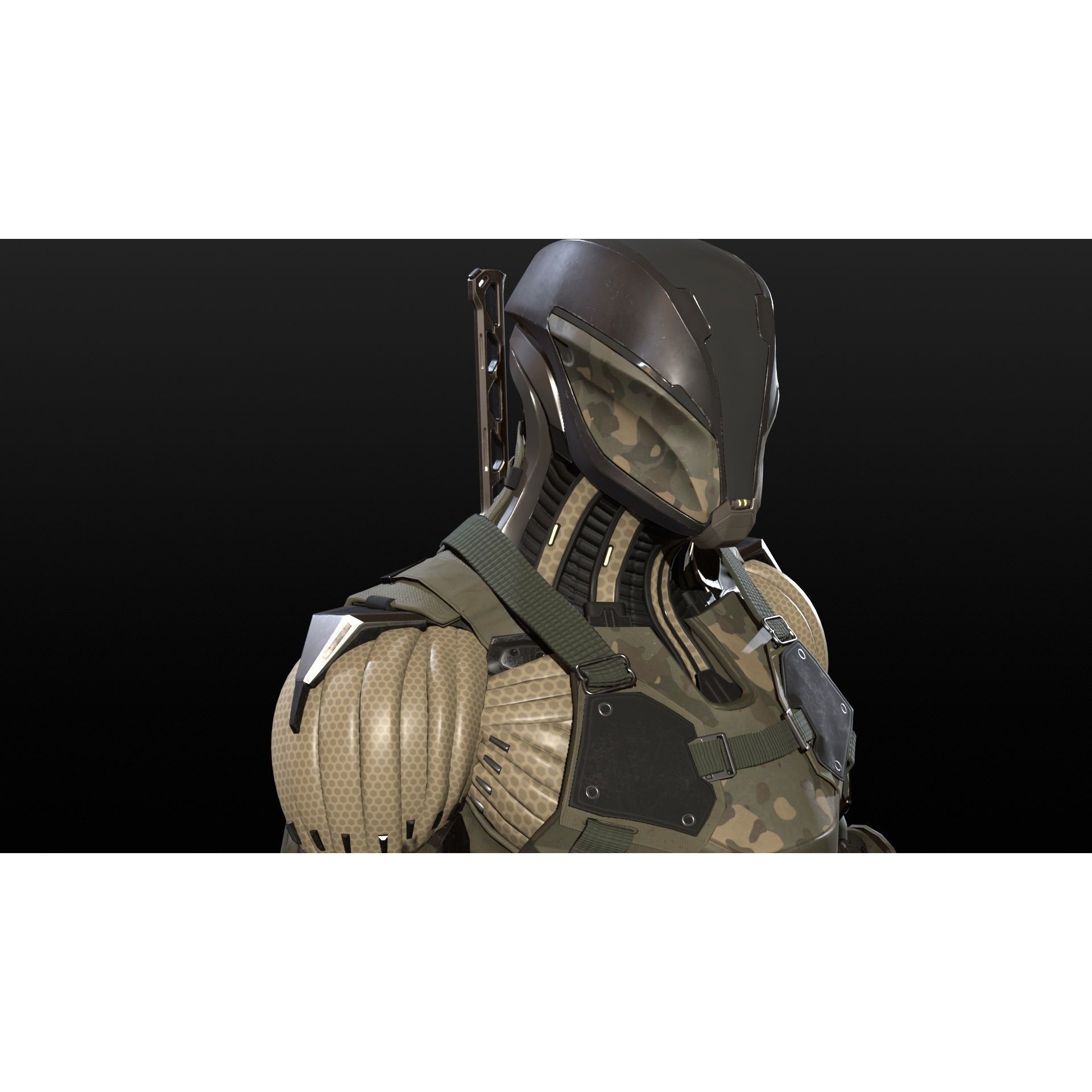 CyberNinja - Low-Poly Game-Ready 3D Model - View 15