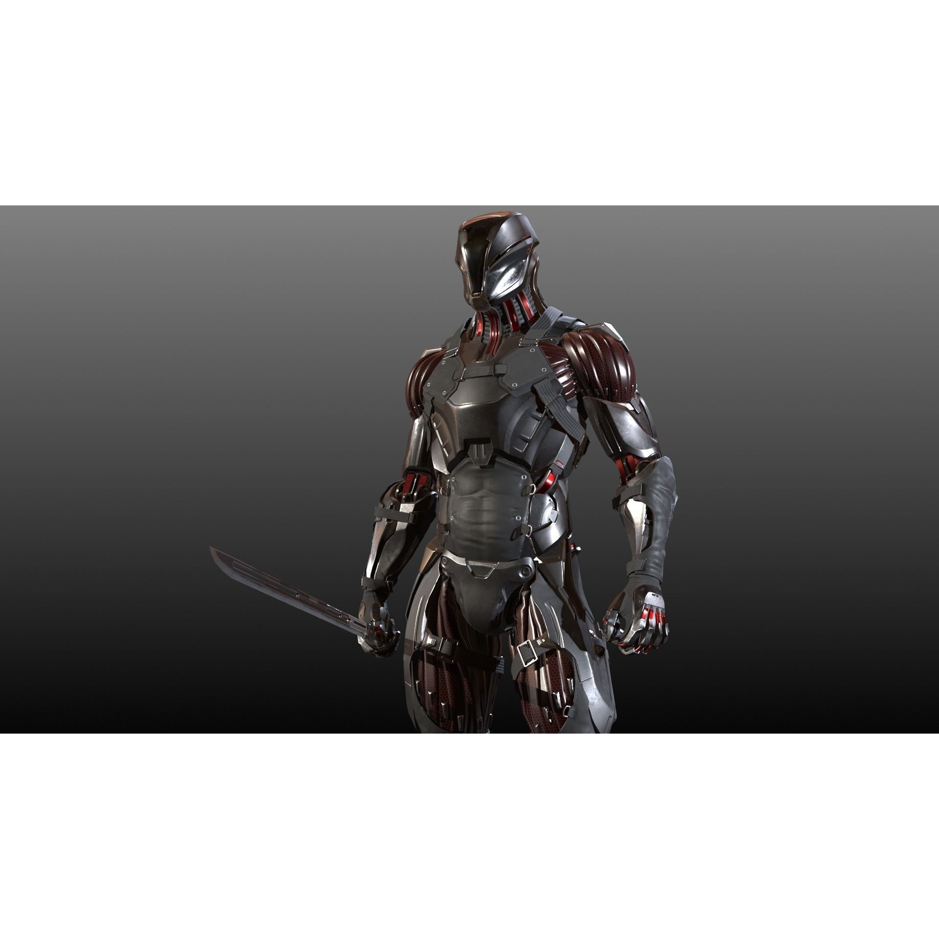 CyberNinja - Low-Poly Game-Ready 3D Model - View 19