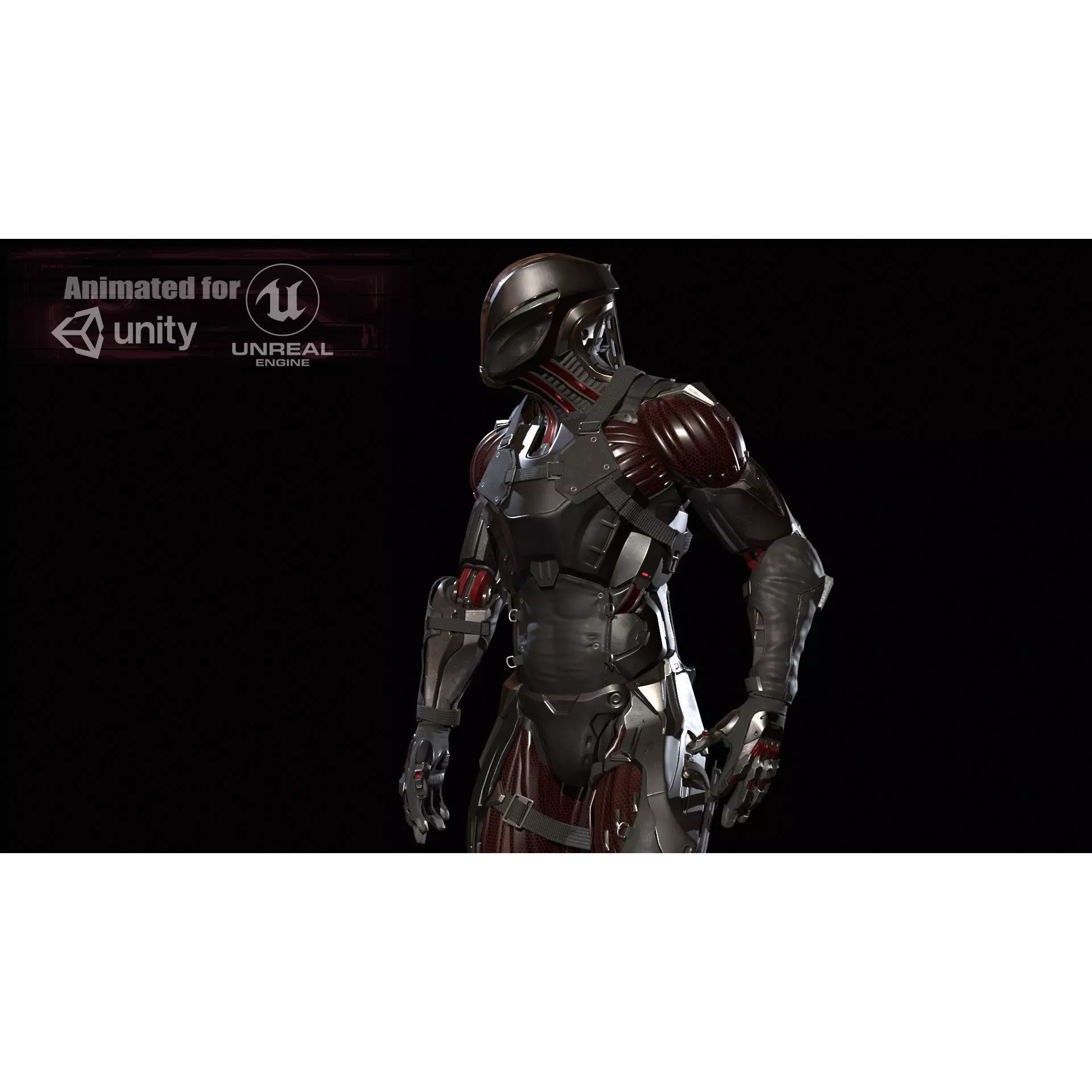 CyberNinja - Low-Poly Game-Ready 3D Model - View 2