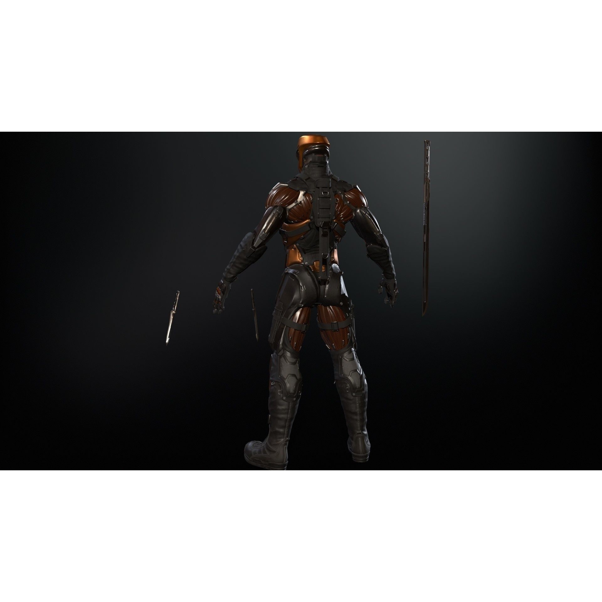 CyberNinja - Low-Poly Game-Ready 3D Model - View 20
