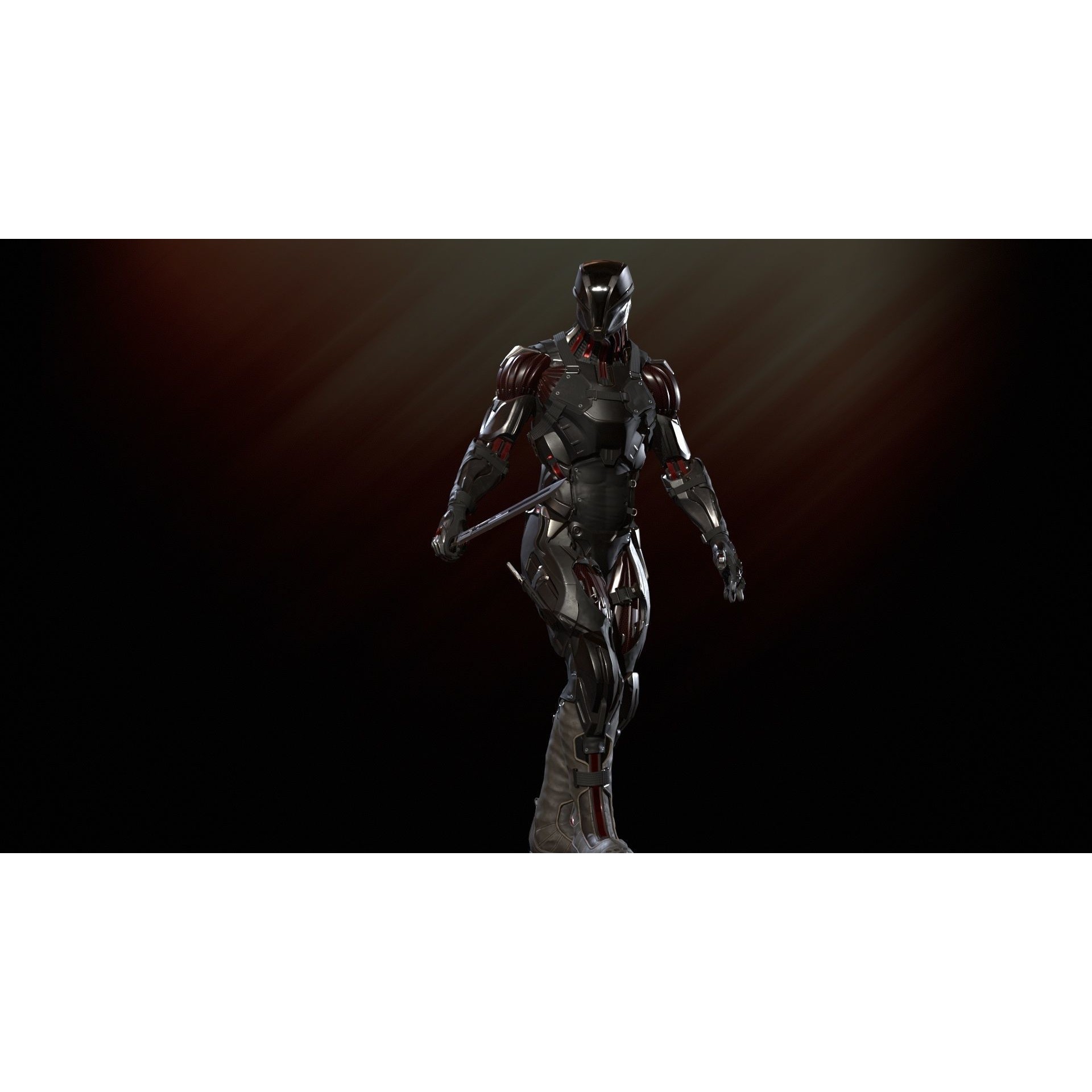 CyberNinja - Low-Poly Game-Ready 3D Model - View 25