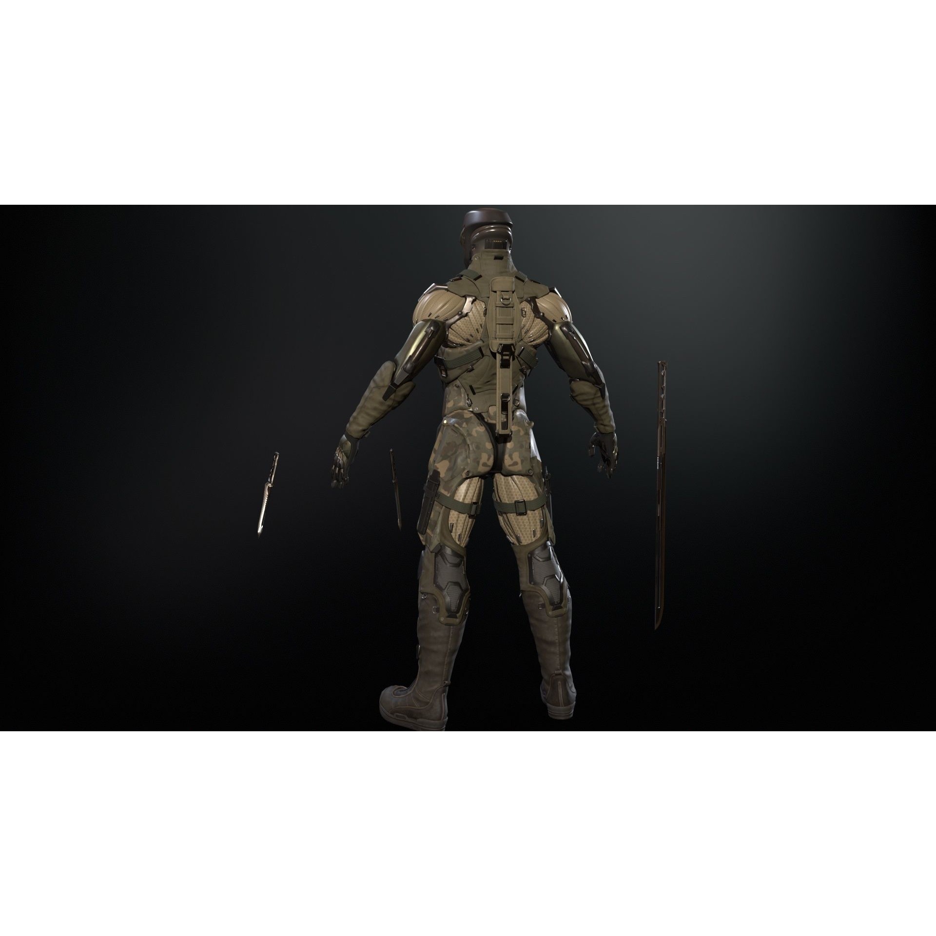 CyberNinja - Low-Poly Game-Ready 3D Model - View 26