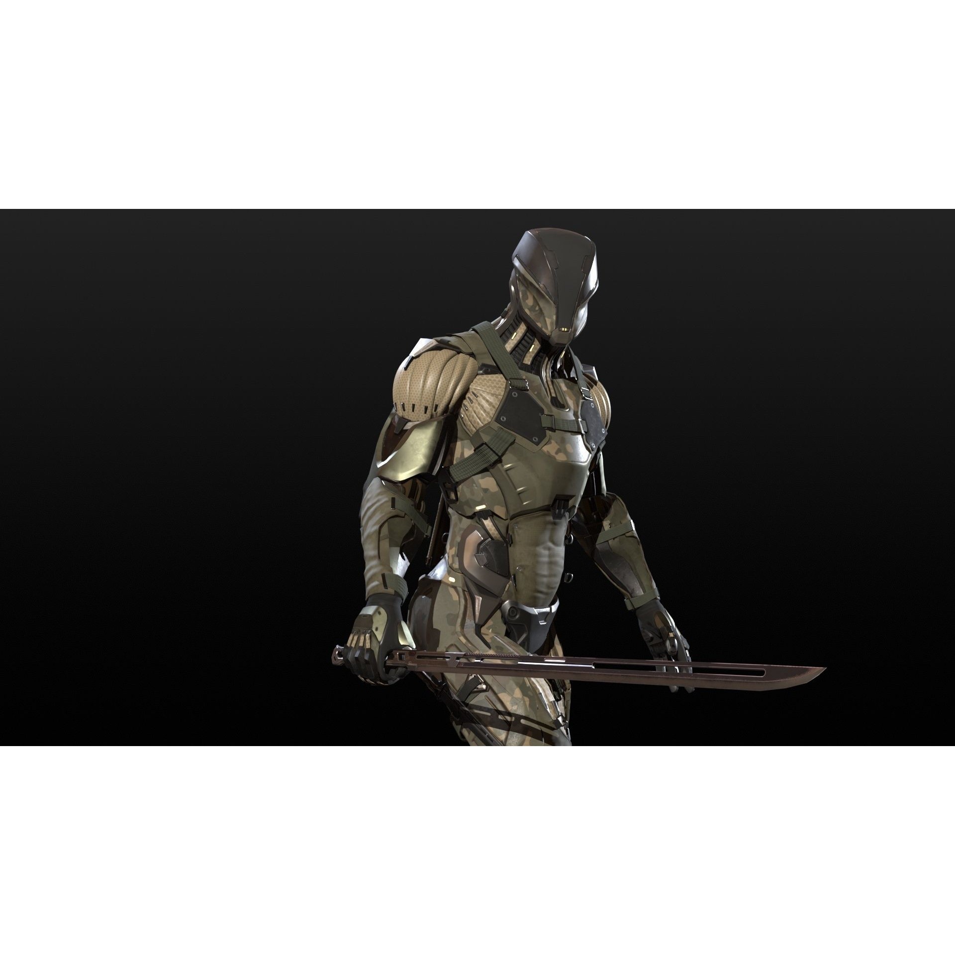 CyberNinja - Low-Poly Game-Ready 3D Model - View 27