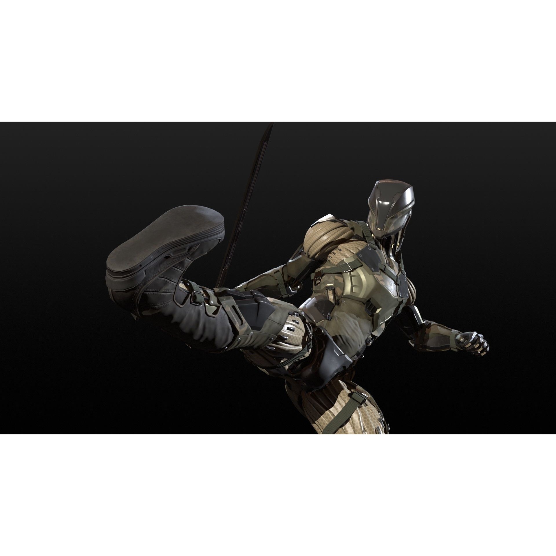 CyberNinja - Low-Poly Game-Ready 3D Model - View 28