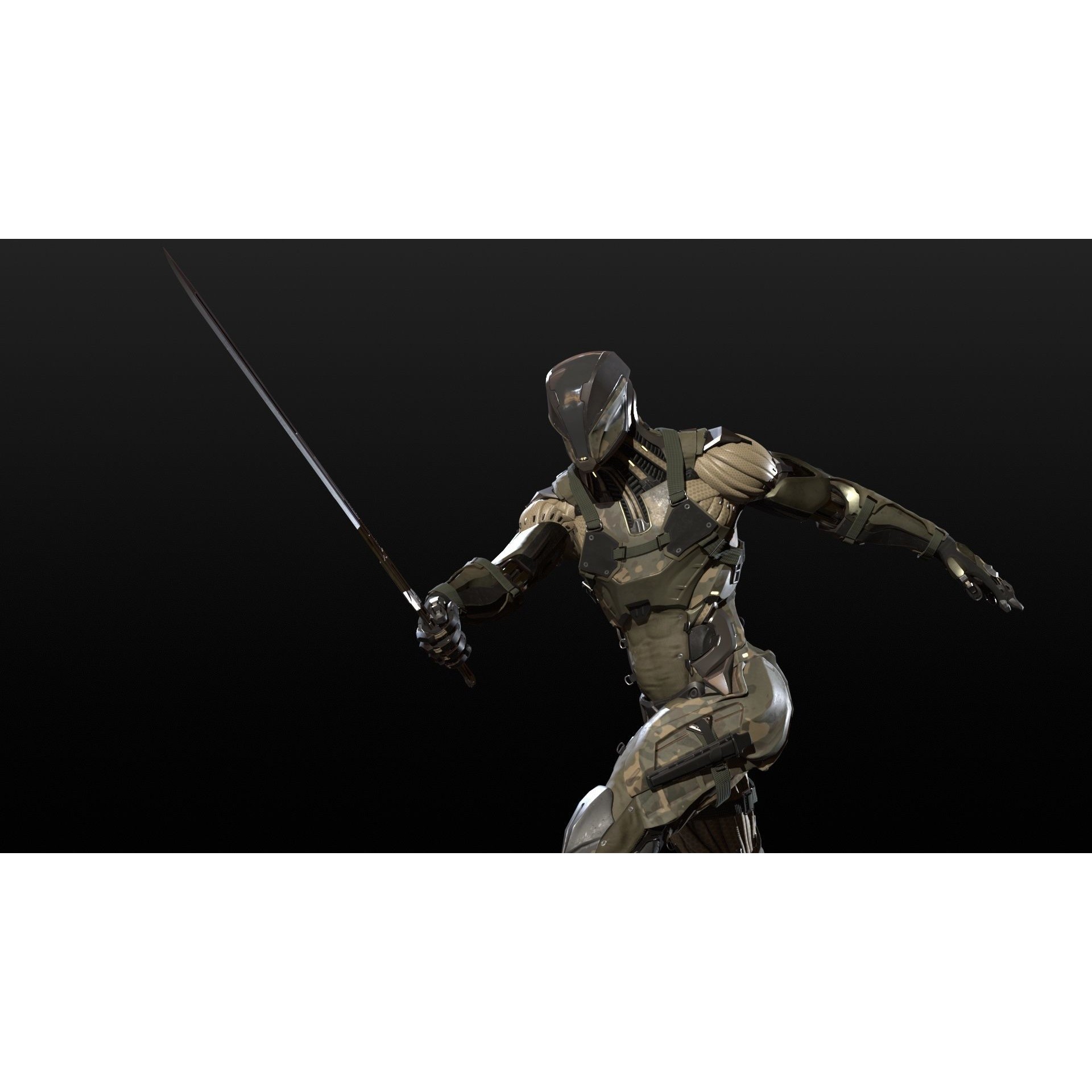 CyberNinja - Low-Poly Game-Ready 3D Model - View 29