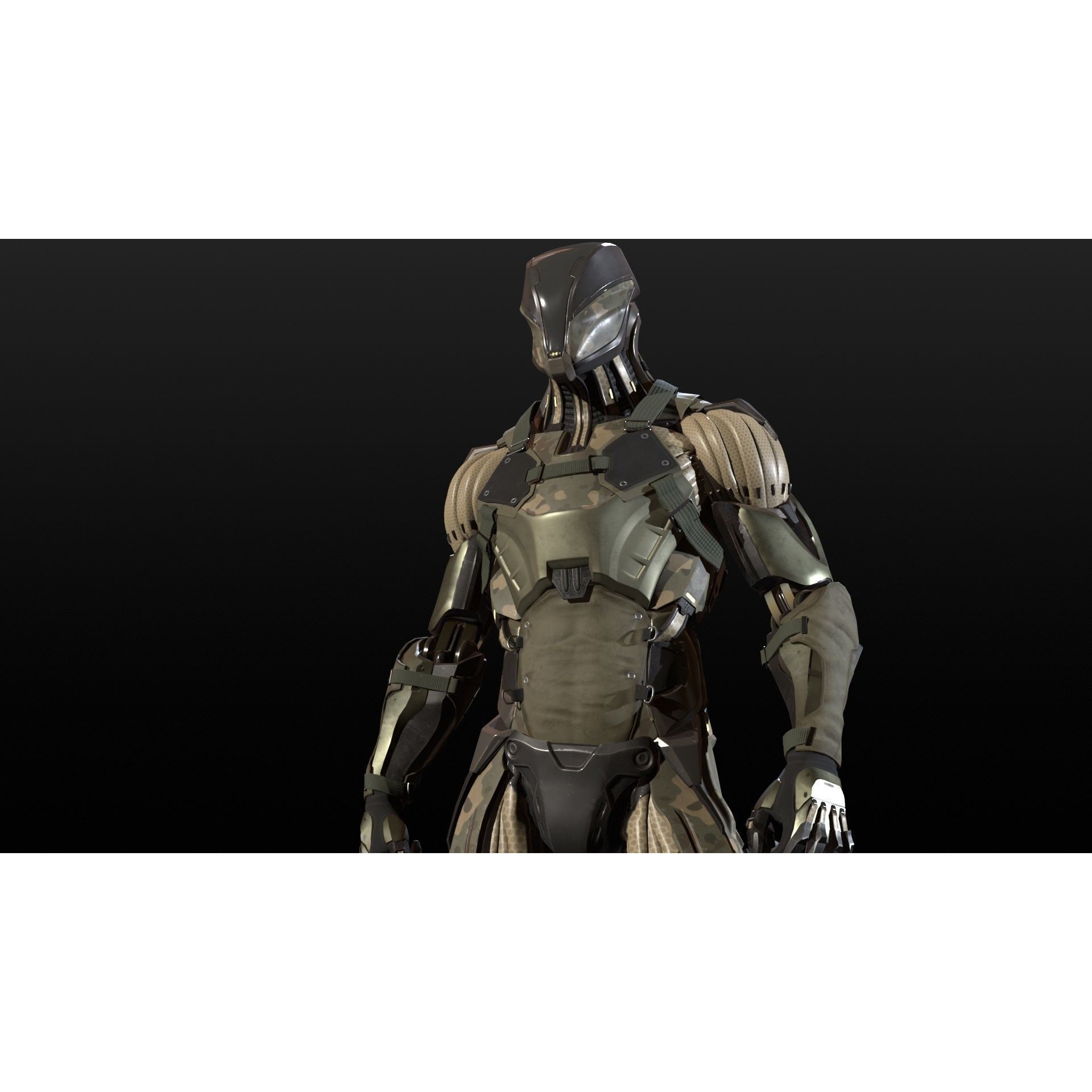 CyberNinja - Low-Poly Game-Ready 3D Model - View 3