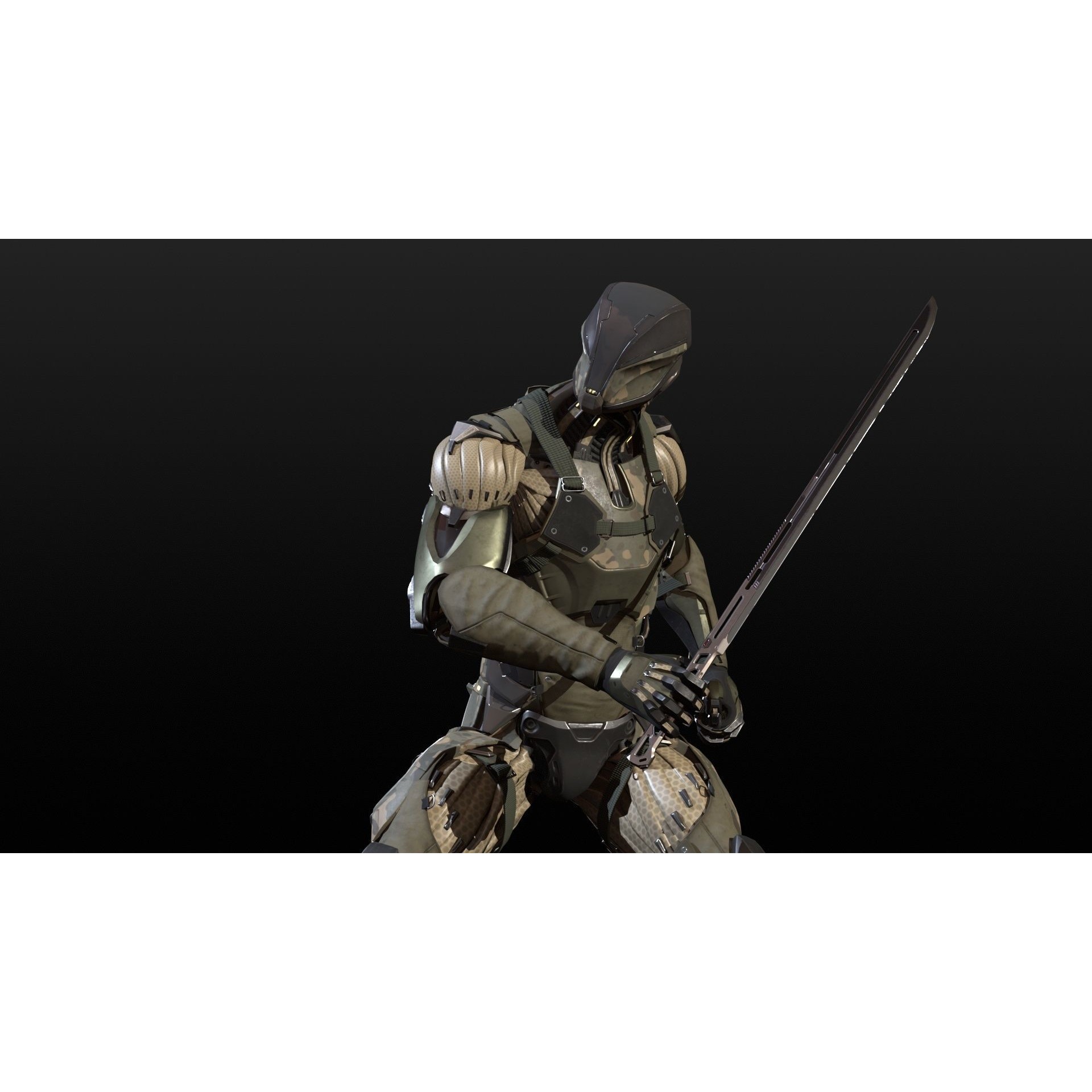 CyberNinja - Low-Poly Game-Ready 3D Model - View 30
