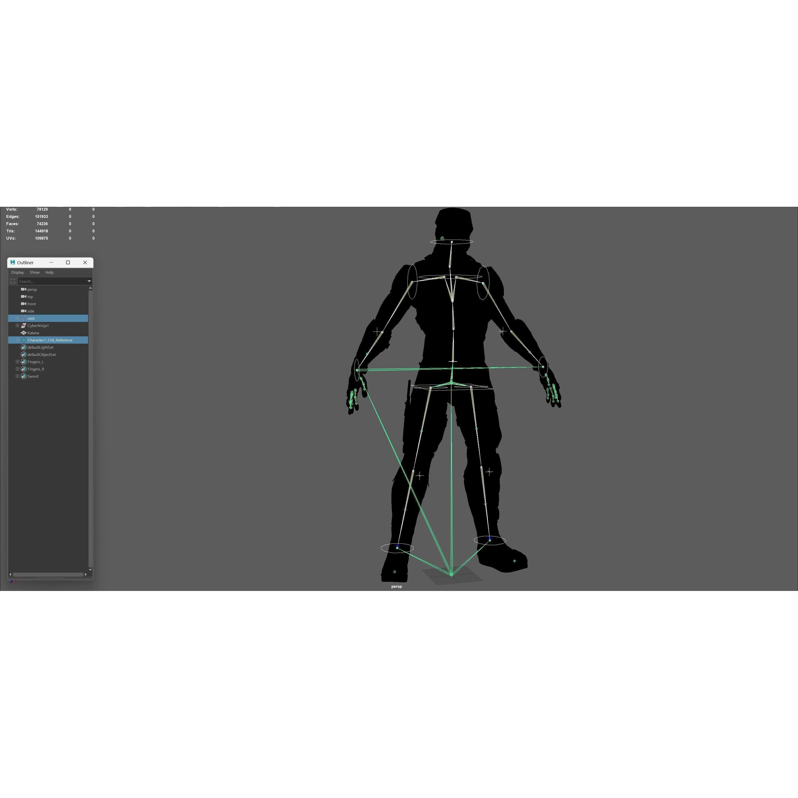 CyberNinja - Low-Poly Game-Ready 3D Model - View 34