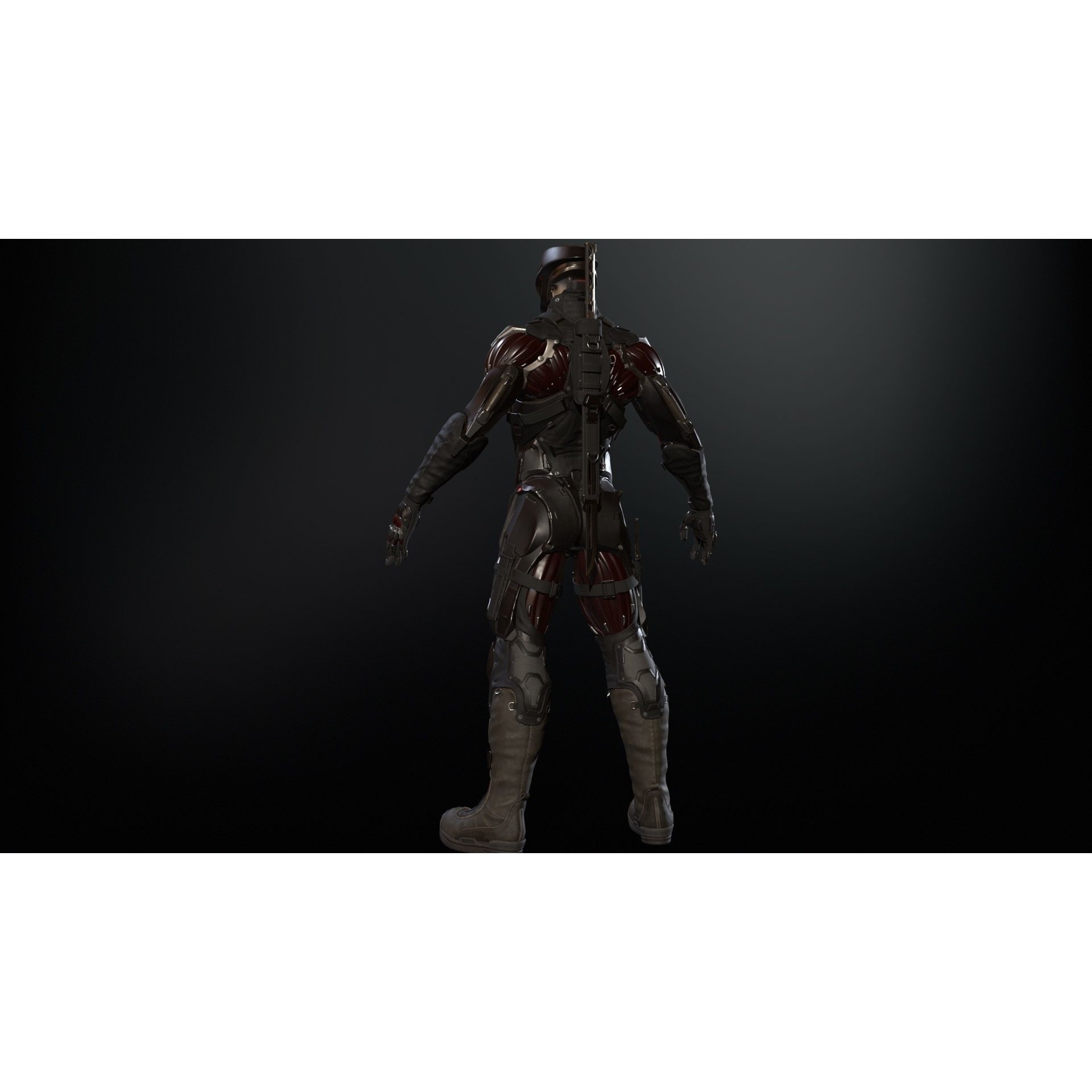 CyberNinja - Low-Poly Game-Ready 3D Model - View 4