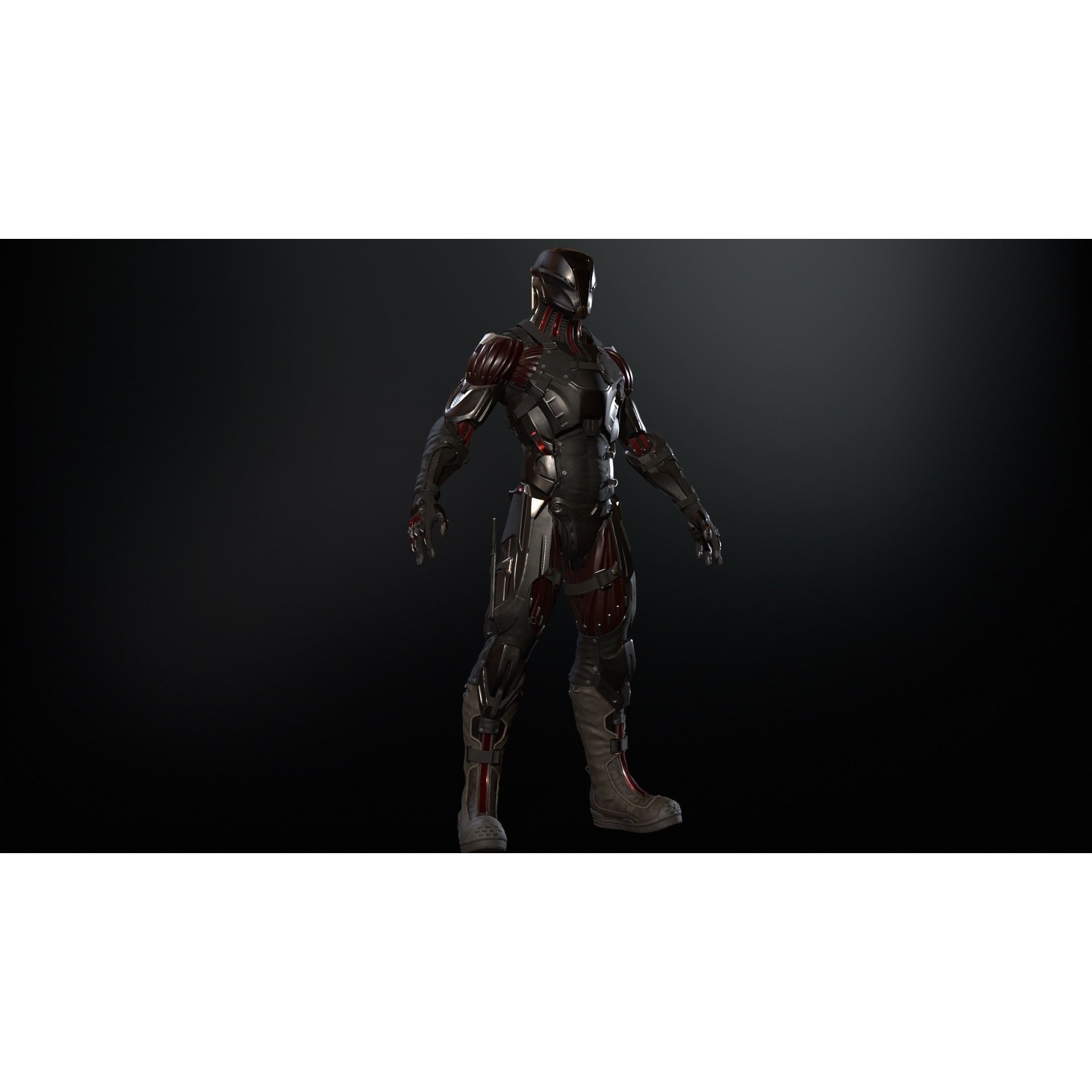 CyberNinja - Low-Poly Game-Ready 3D Model - View 5