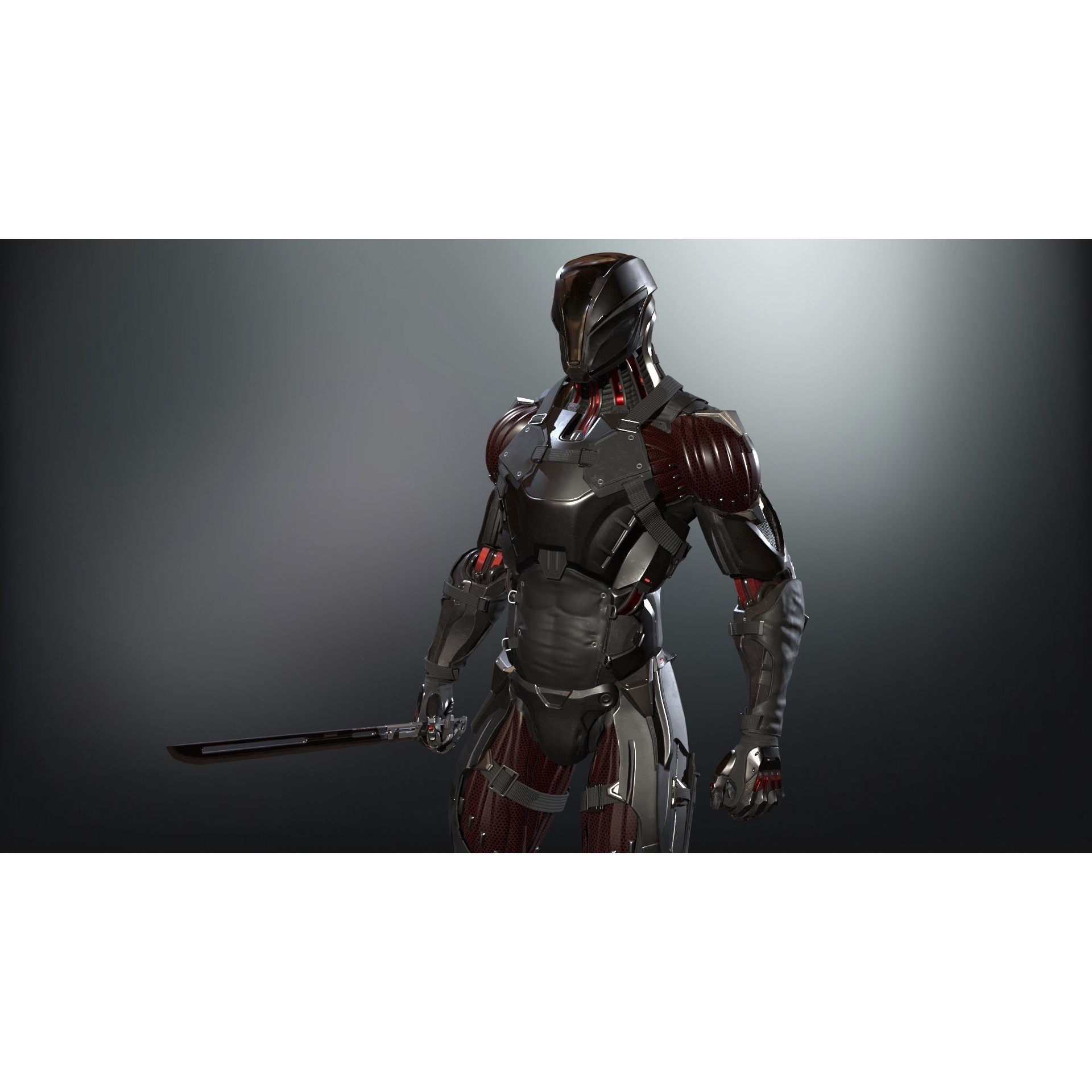 CyberNinja - Low-Poly Game-Ready 3D Model - View 6