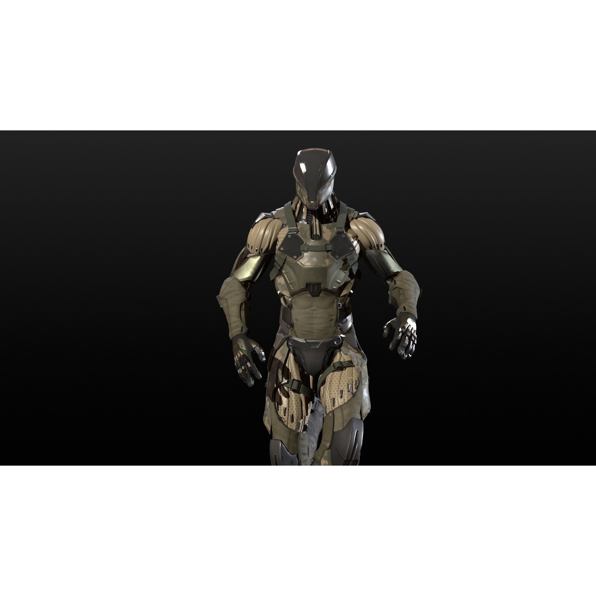 CyberNinja - Low-Poly Game-Ready 3D Model - View 7