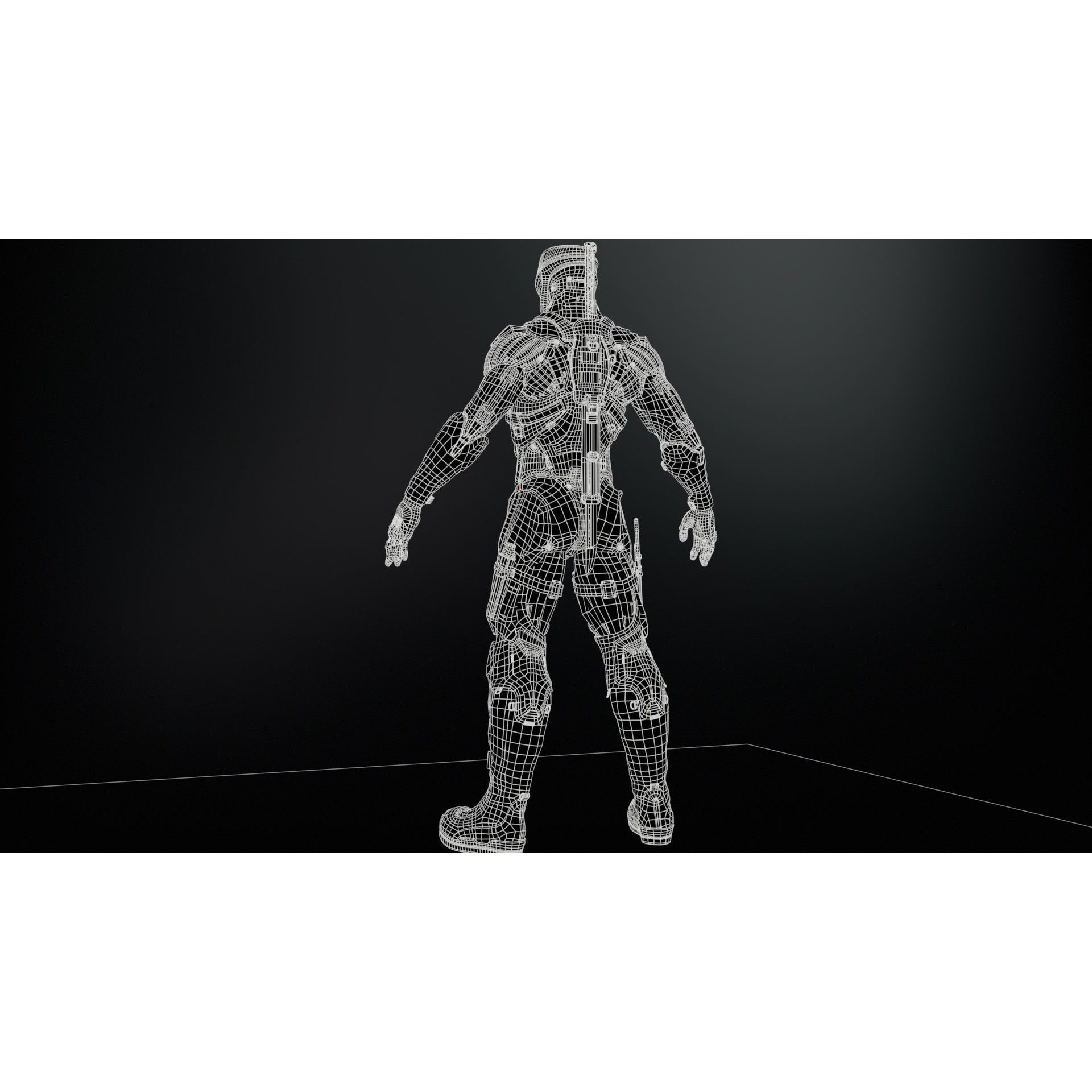 CyberNinja - Low-Poly Game-Ready 3D Model - View 9