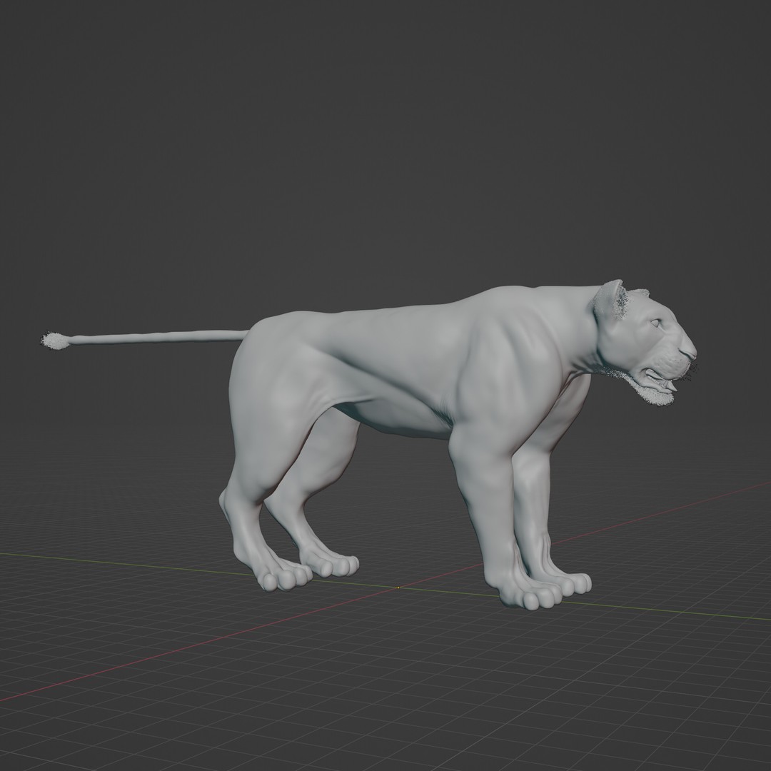 Lioness 3D Model – Rigged PBR Character for Animation, FBX - View 11