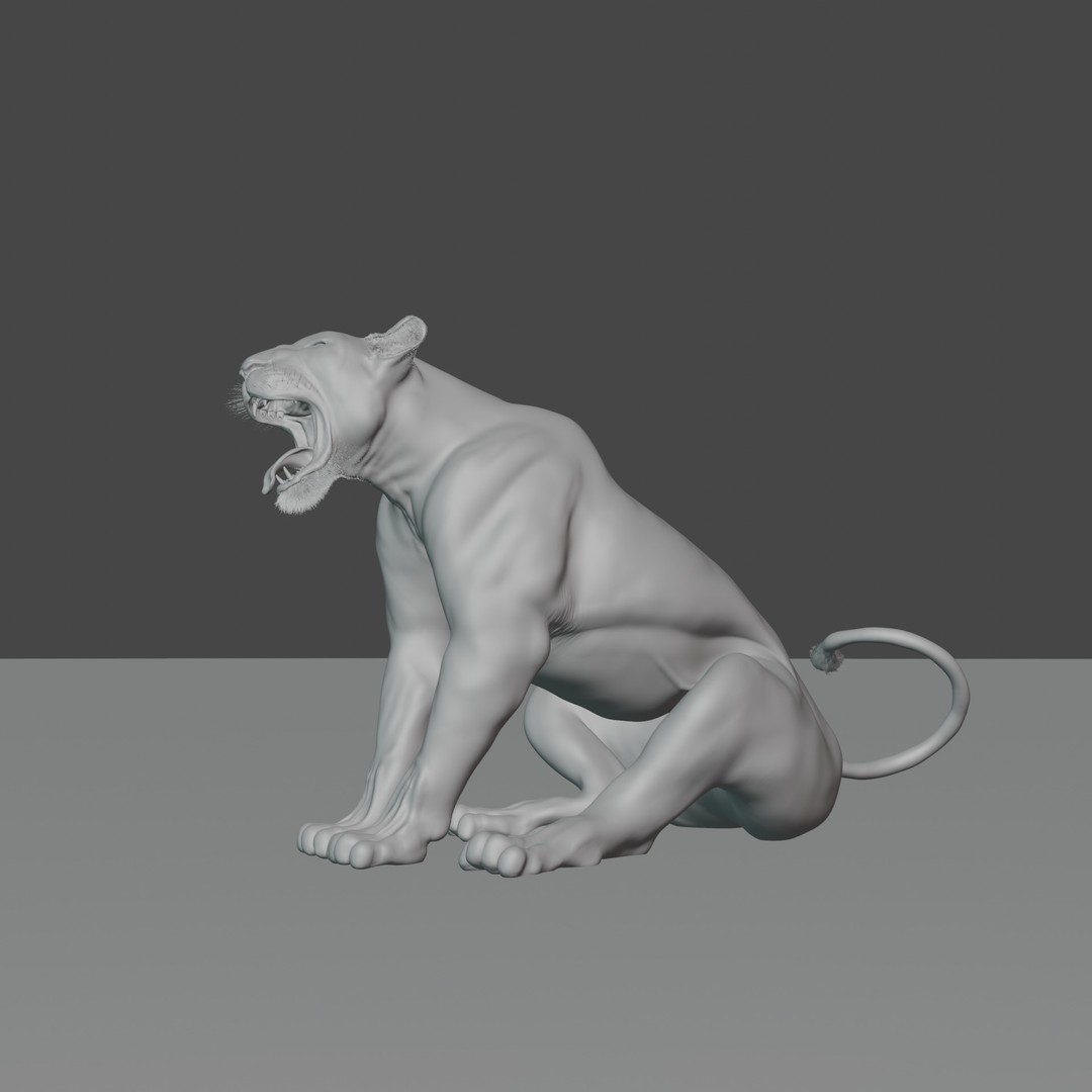 Lioness 3D Model – Rigged PBR Character for Animation, FBX - View 18