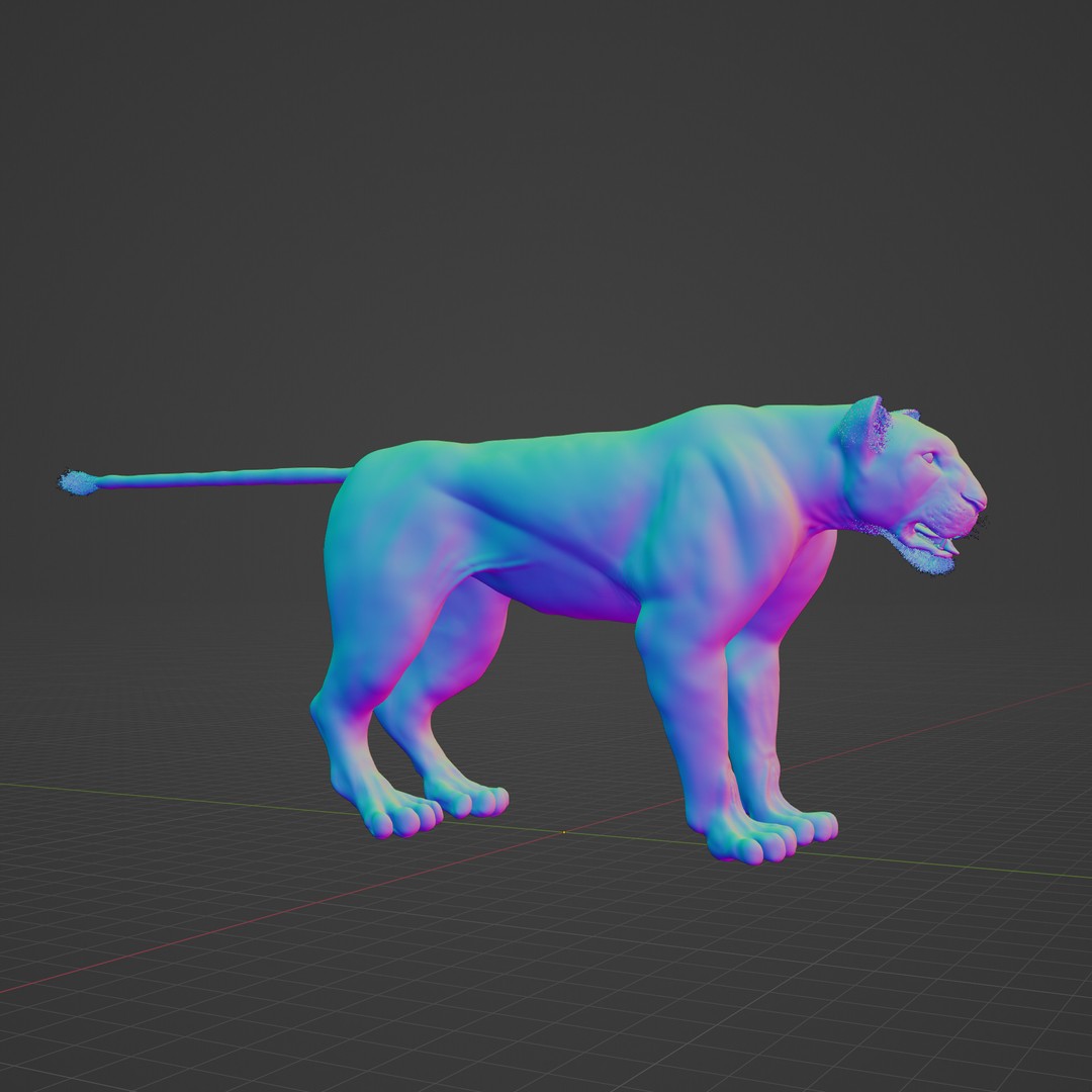 Lioness 3D Model – Rigged PBR Character for Animation, FBX - View 9