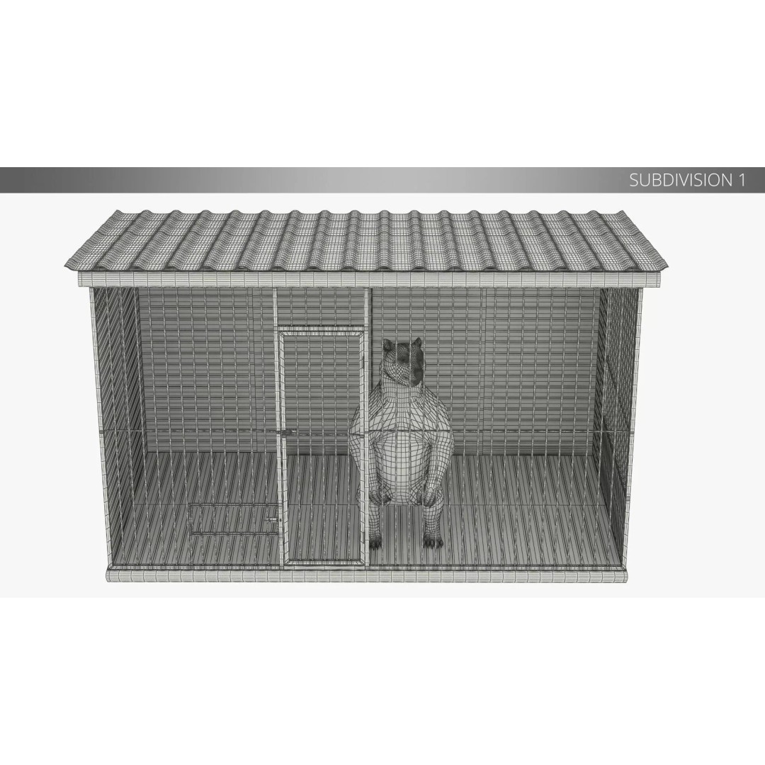 Brown Bear 3D Model – Realistic Fur in Cage, PBR Textures - View 10