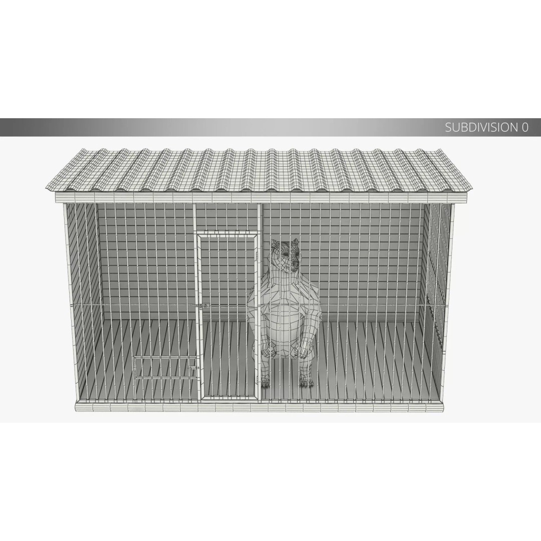 Brown Bear 3D Model – Realistic Fur in Cage, PBR Textures - View 11
