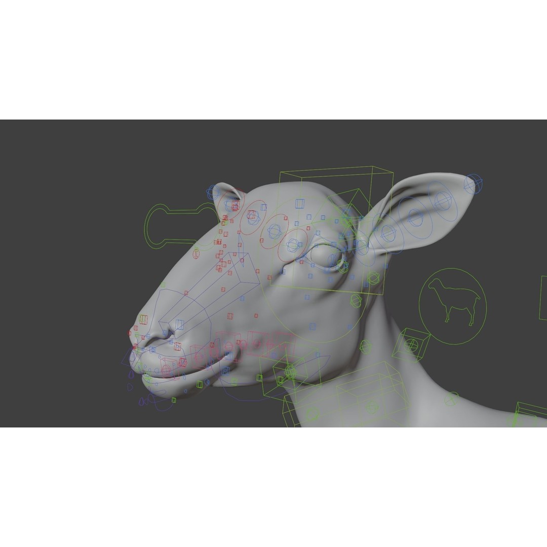 Young Sheep 3D Model – Rigged Animal with Animation, Blender, OBJ - View 7
