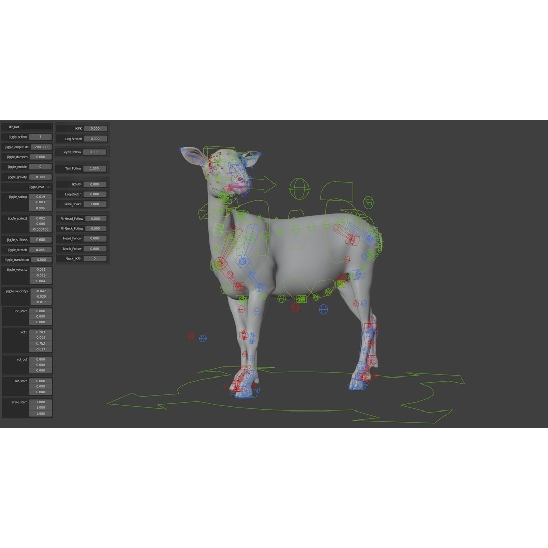 Young Sheep 3D Model – Rigged Animal with Animation, Blender, OBJ - View 8