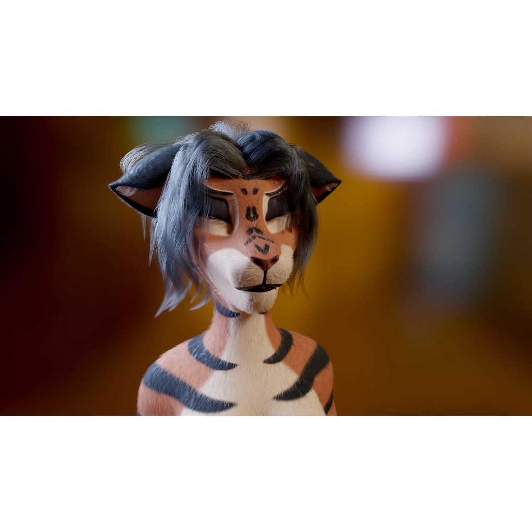 Tess Anthro Tiger 3D Model – Low Poly Rigged Character, Blender, FBX - View 18