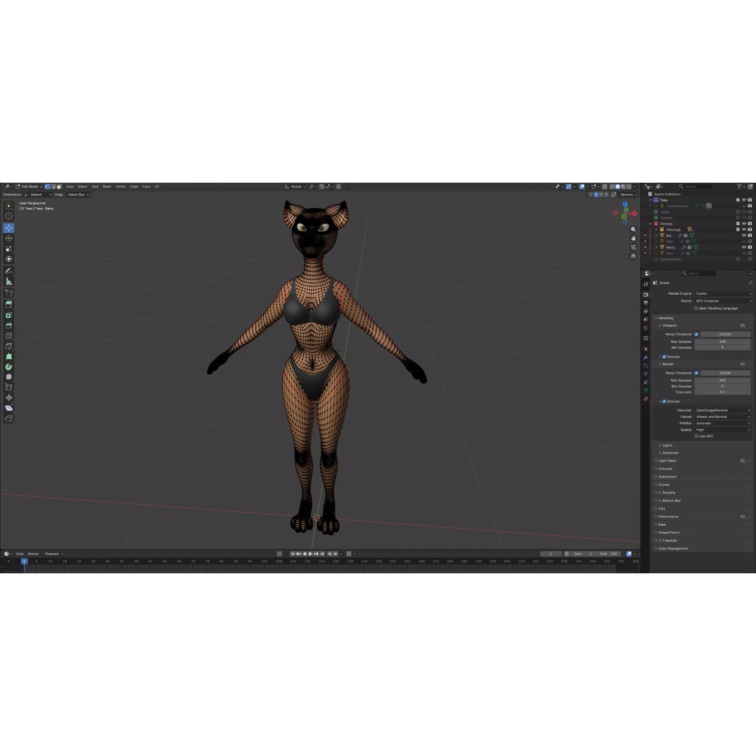 Tess Anthro Tiger 3D Model – Low Poly Rigged Character, Blender, FBX - View 24