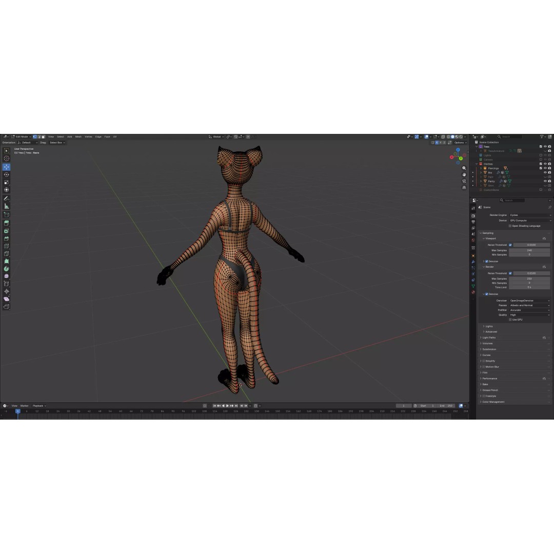 Tess Anthro Tiger 3D Model – Low Poly Rigged Character, Blender, FBX - View 25